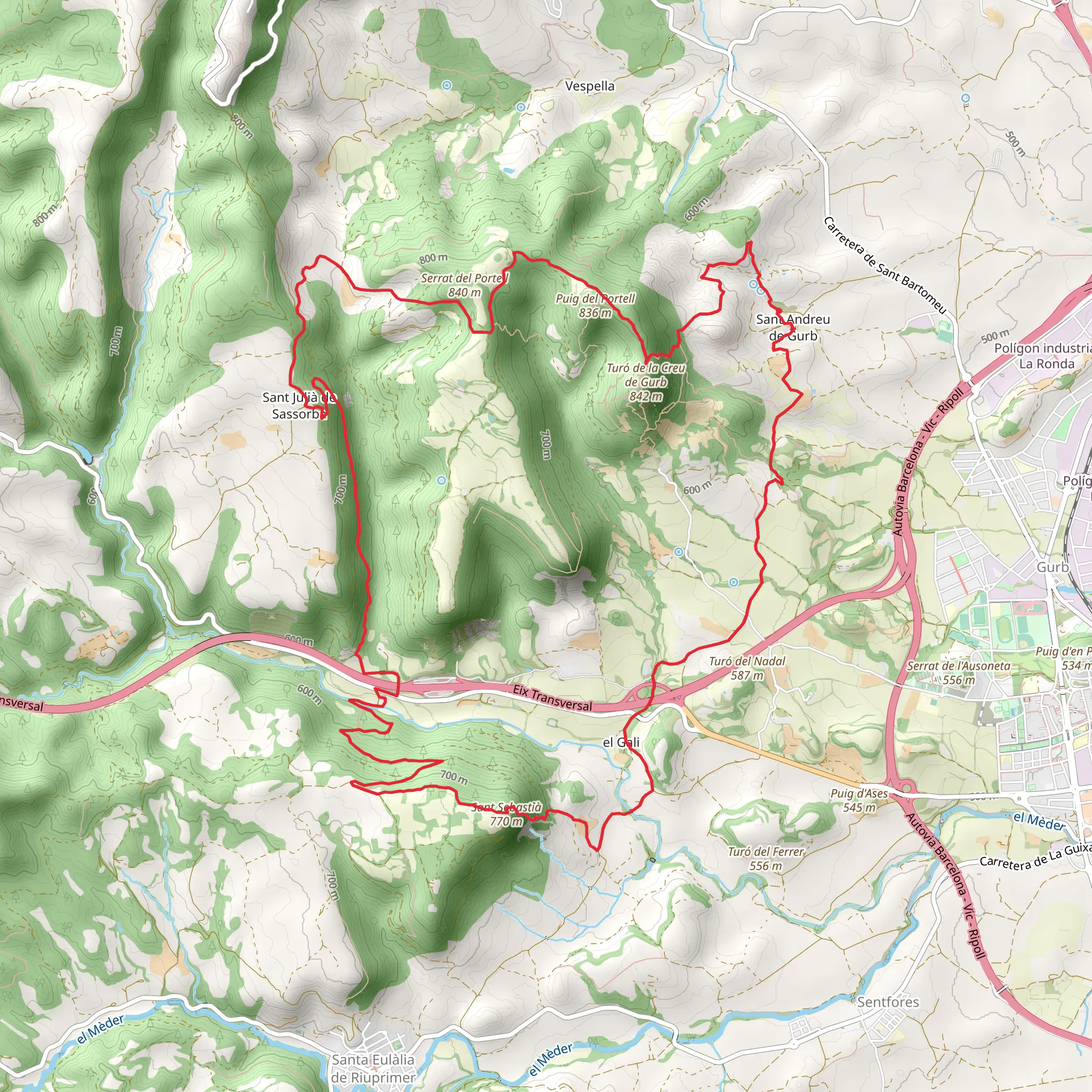 San Andres de Gurb Trail PR C 41 mobile static map