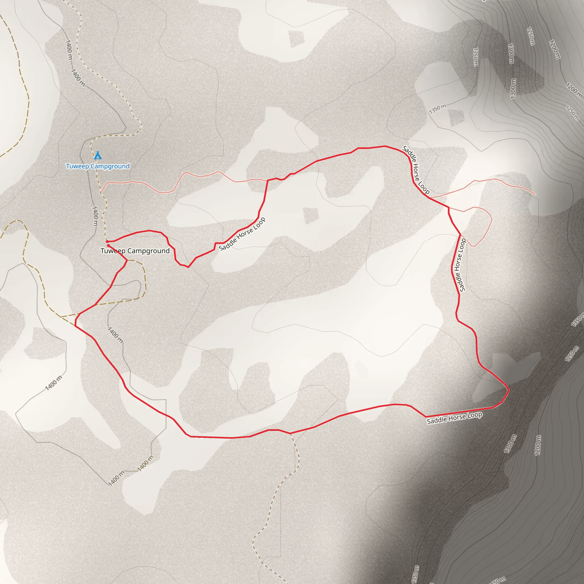 Saddle Horse Loop Trail mobile static map