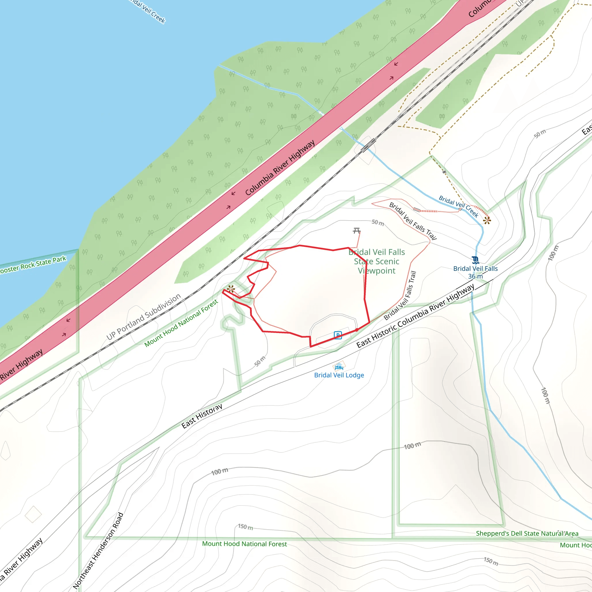Bridal Veil Overlook Loop Trail mobile static map