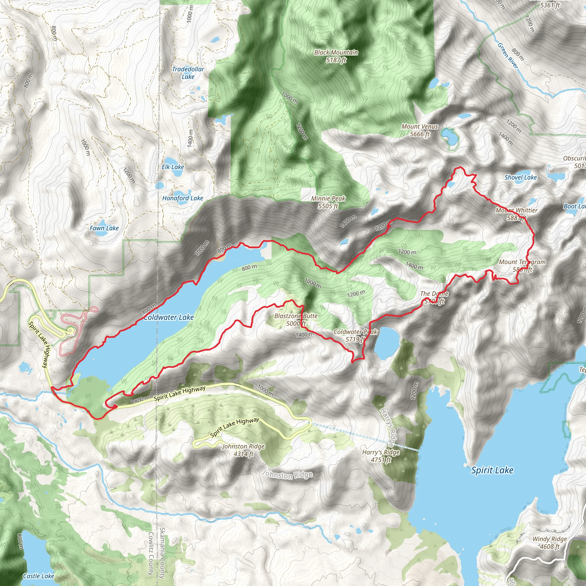 Lakes Trail and Boundary Trail mobile static map