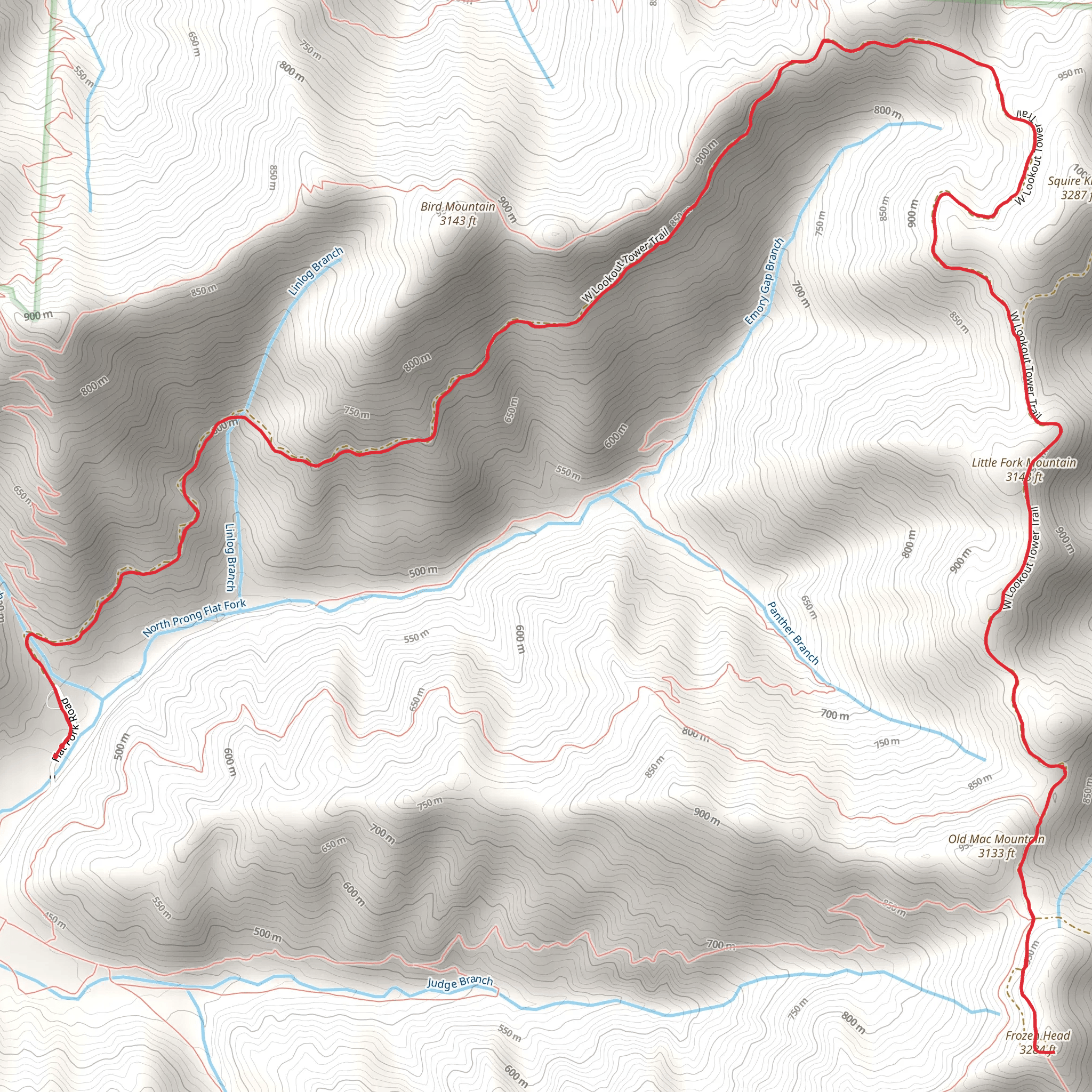 Little Fork Mountain and Frozen Head mobile static map
