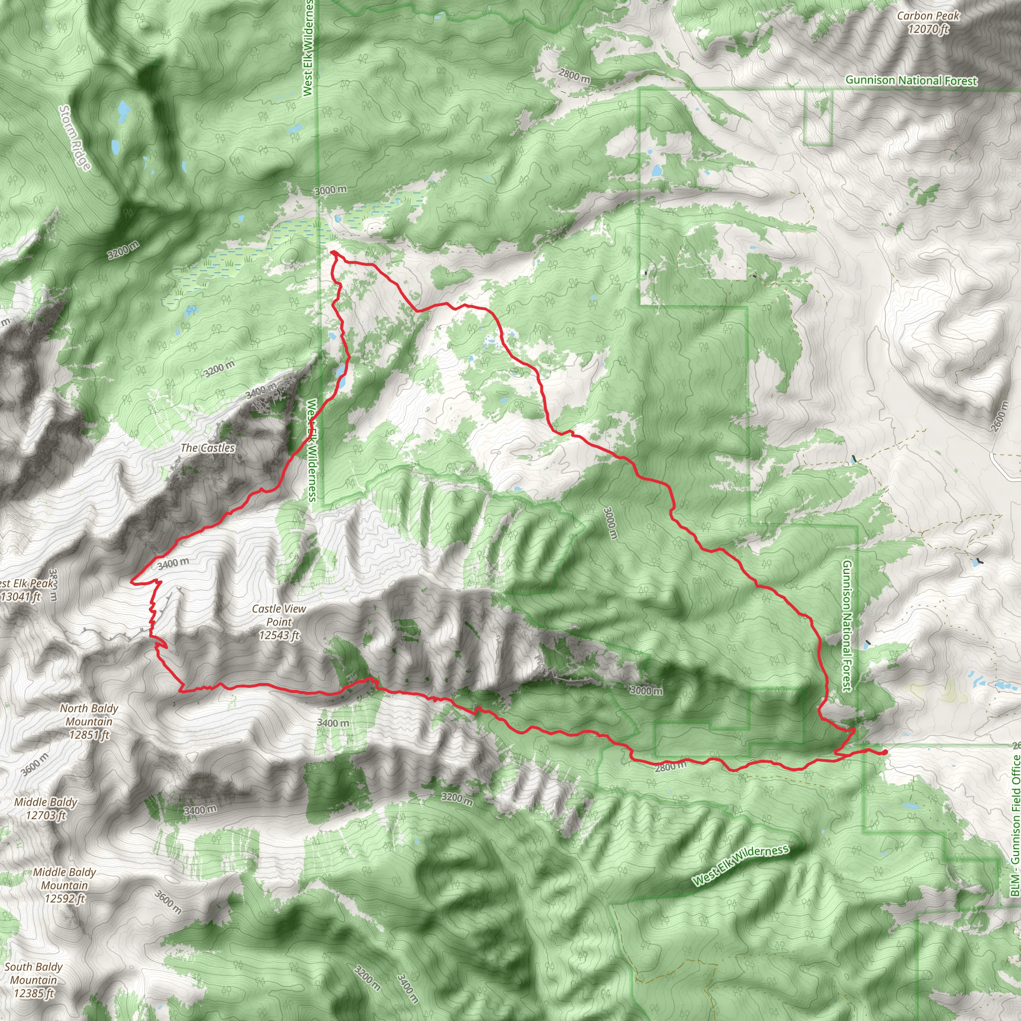 Mill Castle Trail and Lowline Trail Loop mobile static map