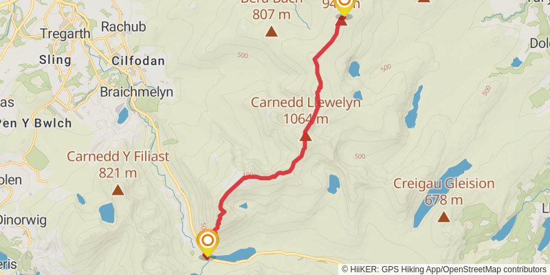 Abergwyngregyn to Nebo via North Wales Path stage 2 Map
