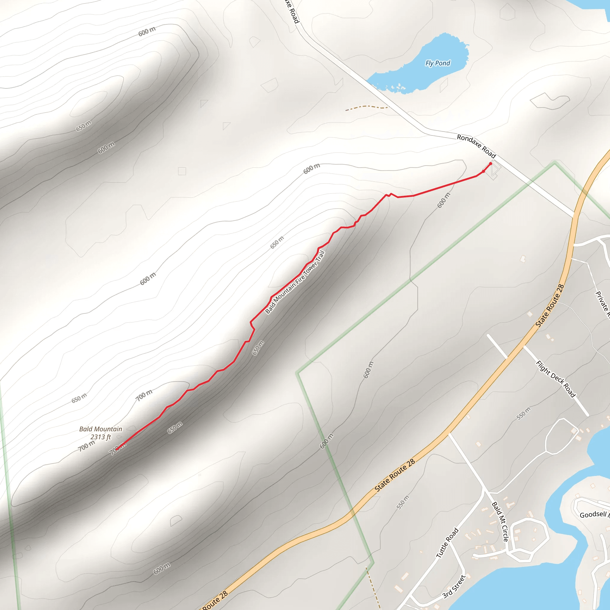 Bald Mountain Fire Tower Trail mobile static map