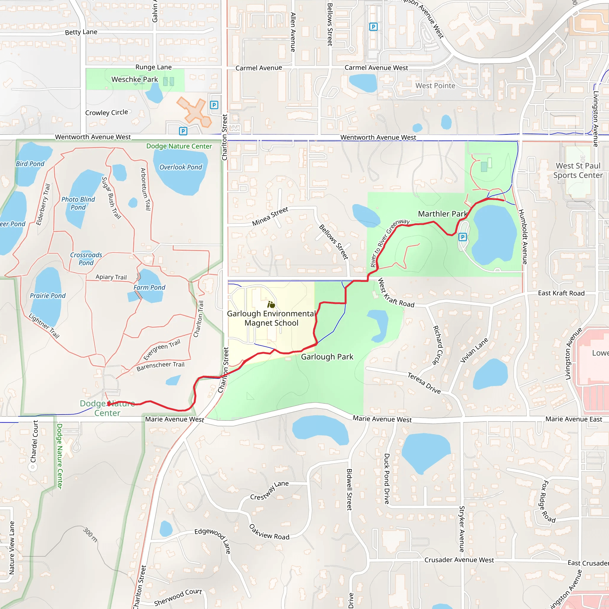 River to River Greenway mobile static map