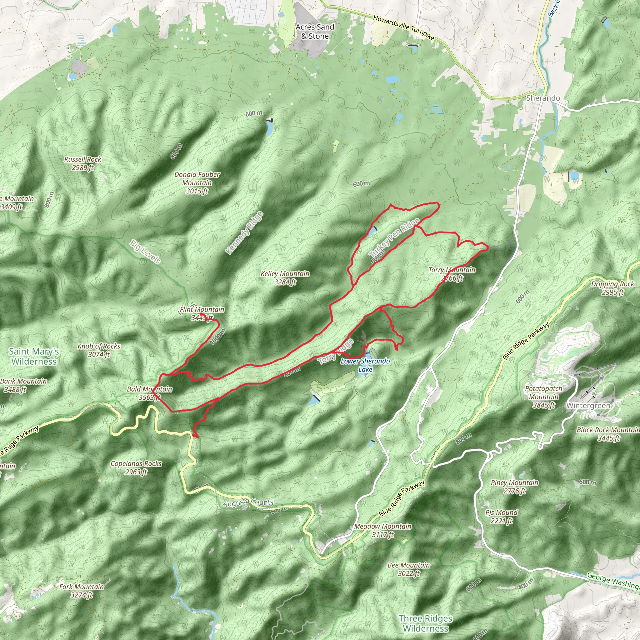Torry Ridge - Mills Creek Loop mobile static map