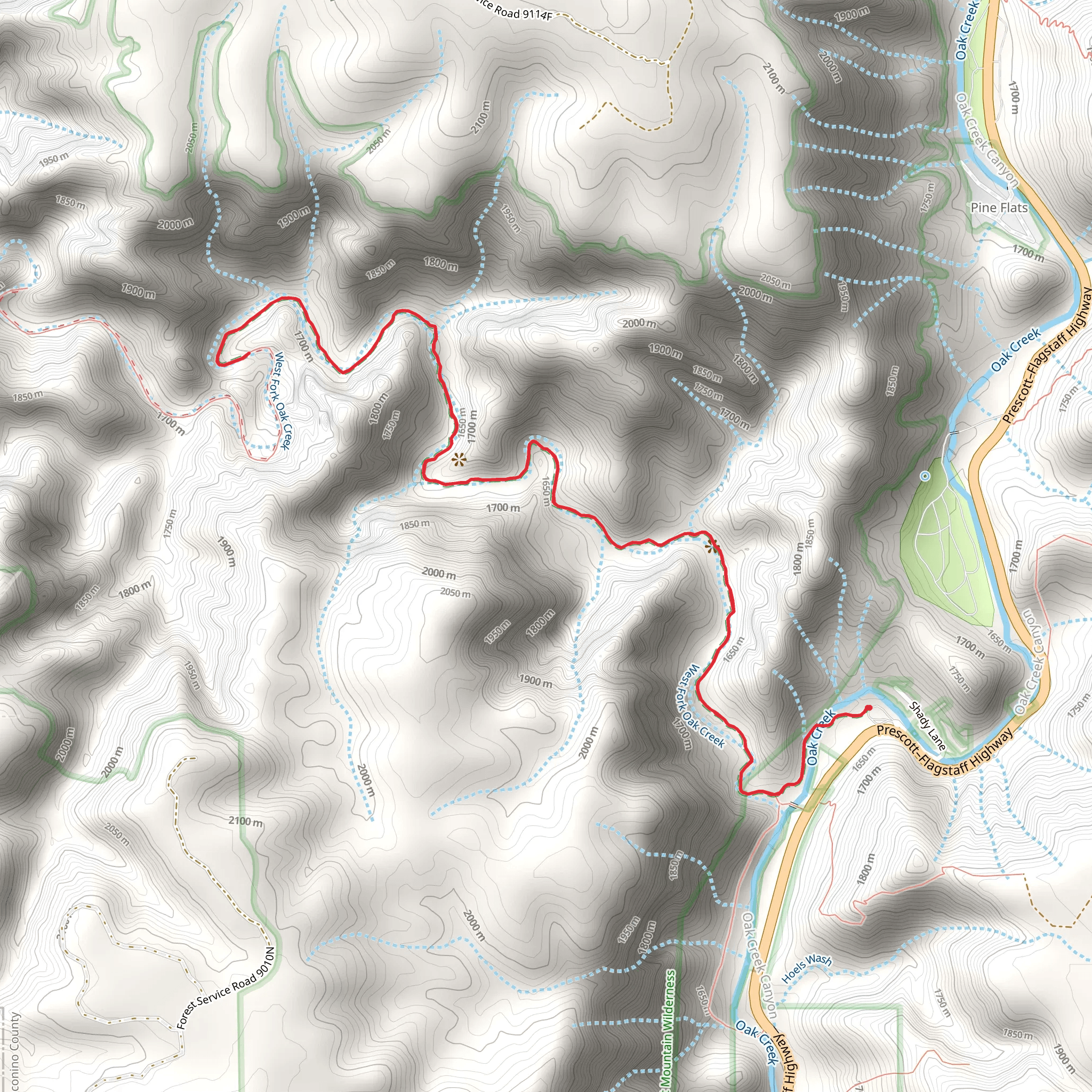 West Fork Trail mobile static map