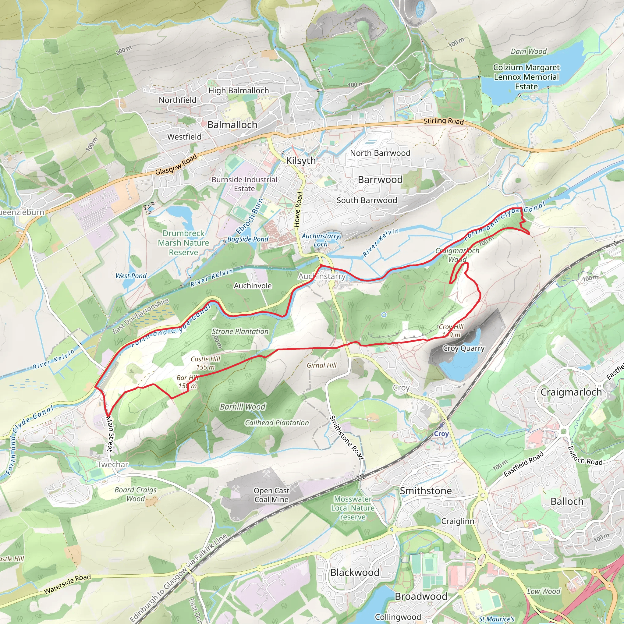 Forth - Clyde Canal and Antonine Wall mobile static map