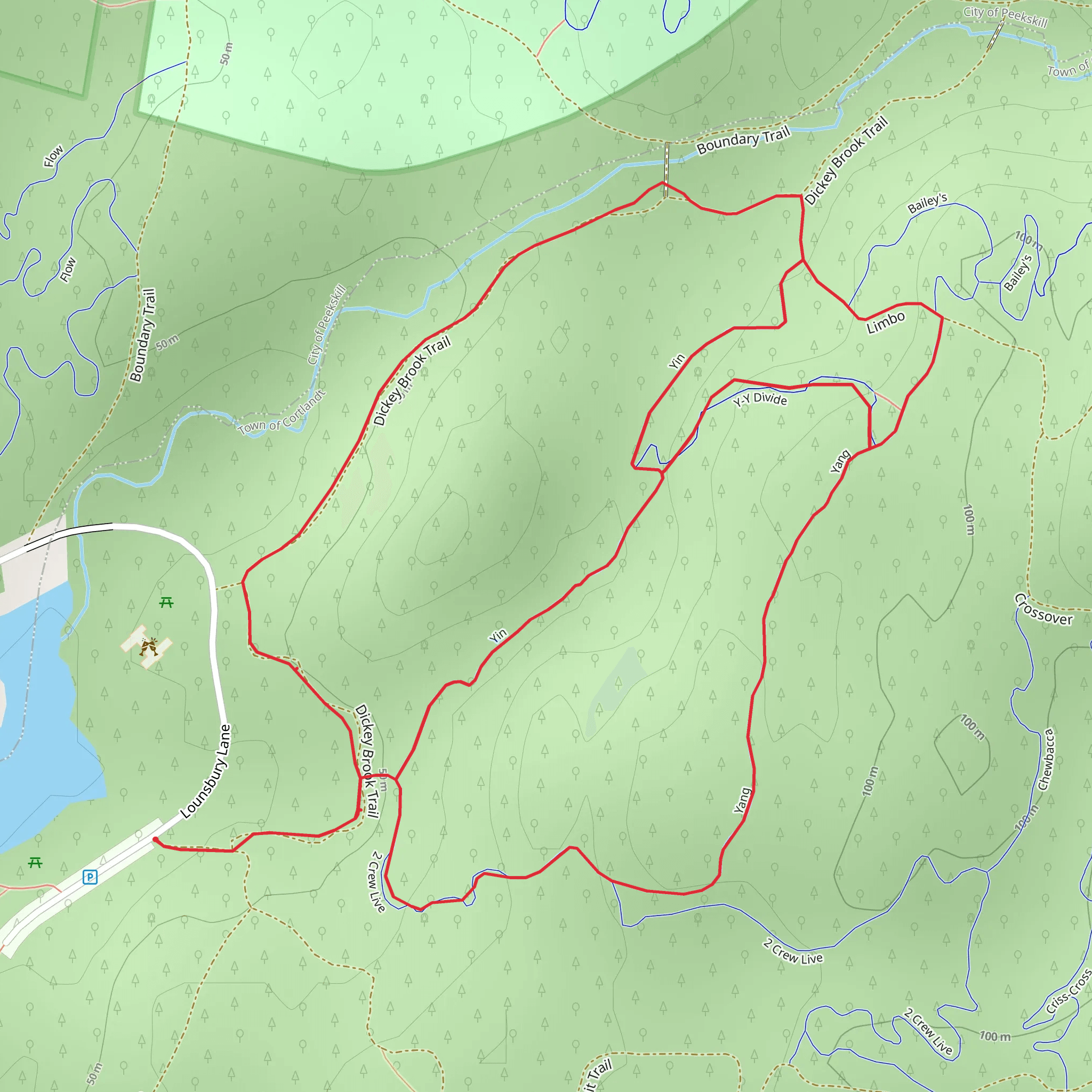 Dickey Brook and Limbo Loop Trail mobile static map