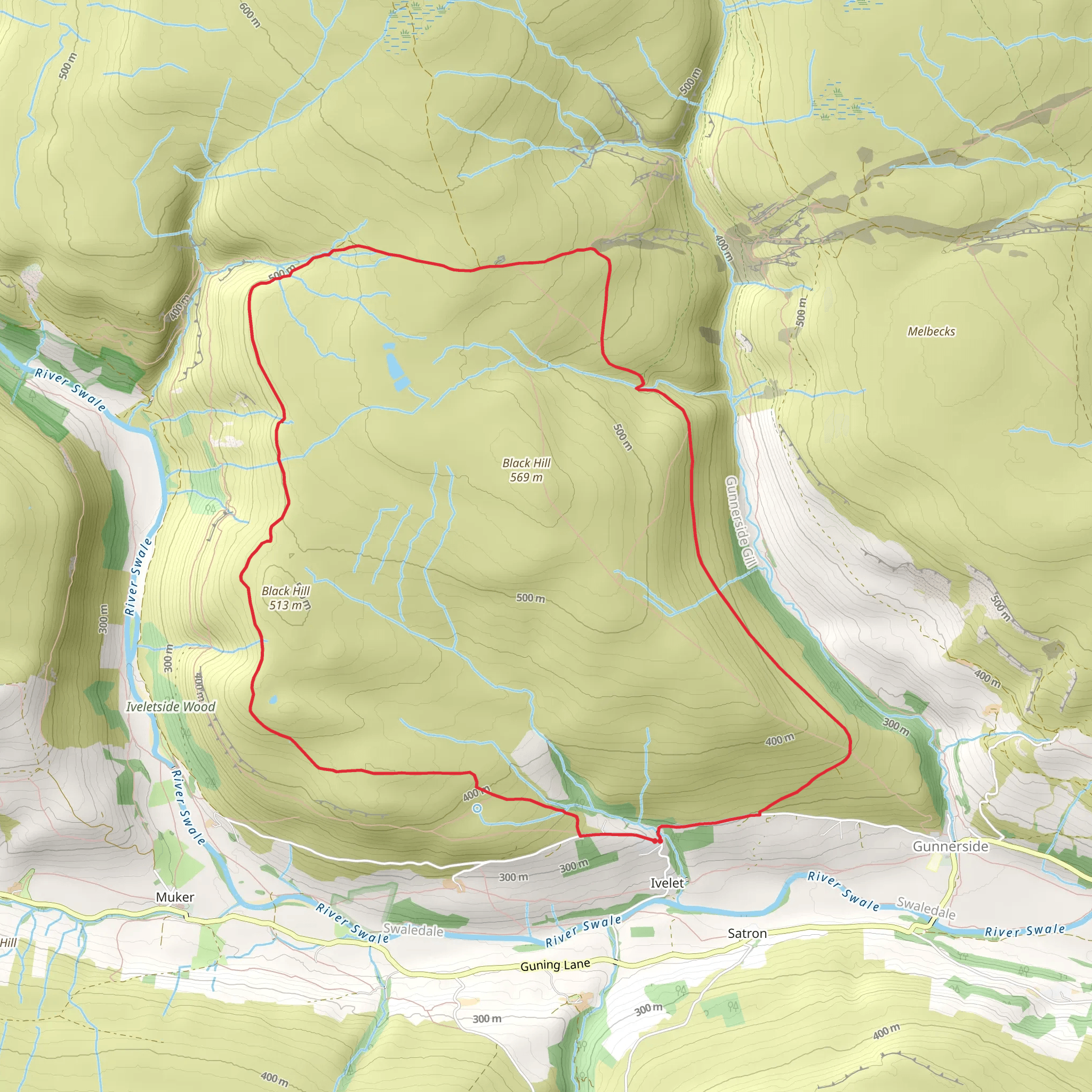 Ivelet Moor Walk mobile static map