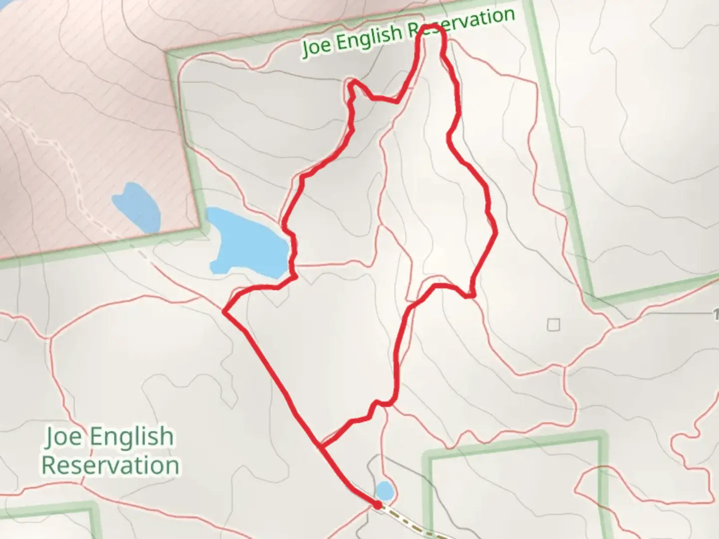 An image depicting the trail Herb Harding Memorial Forest Loop Trail and its surrounding area.