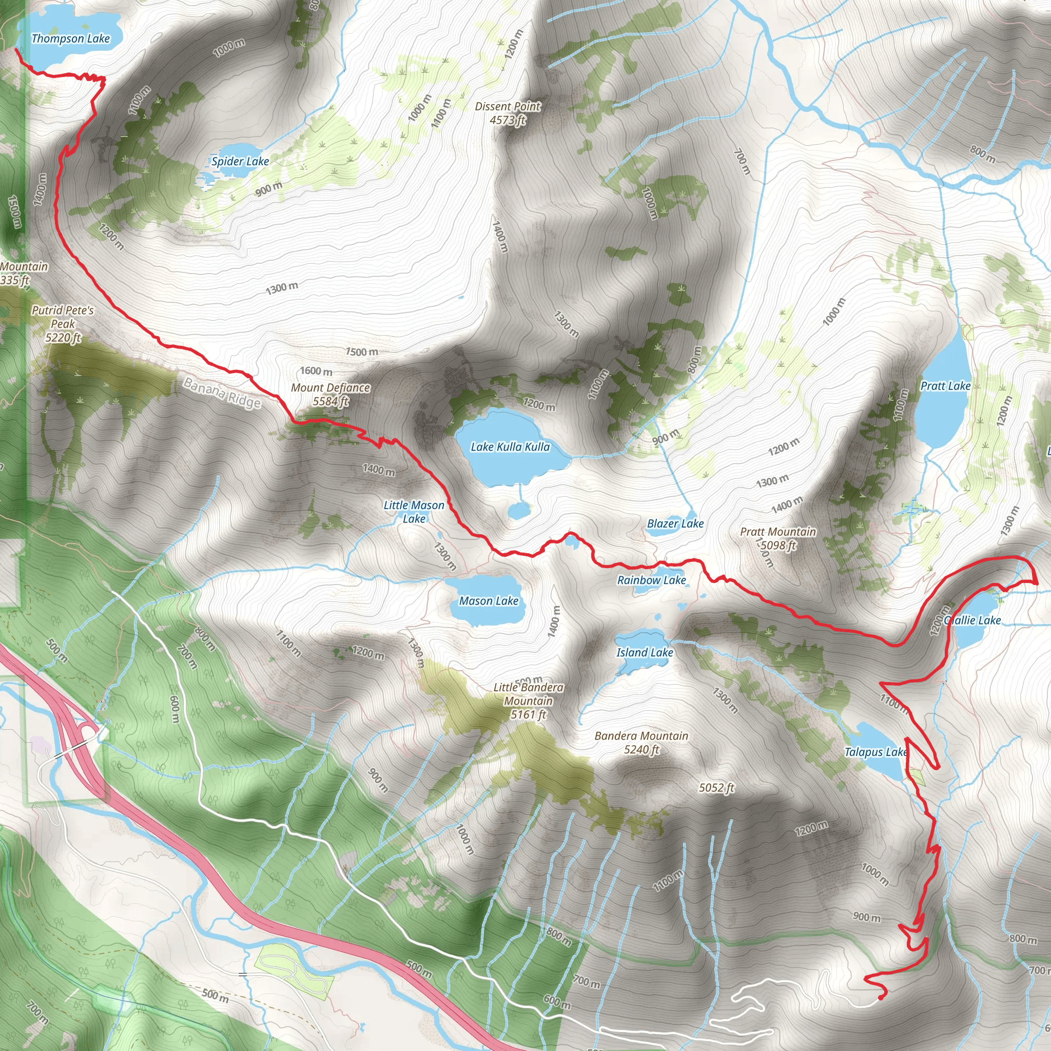Mt Defiance Trail mobile static map