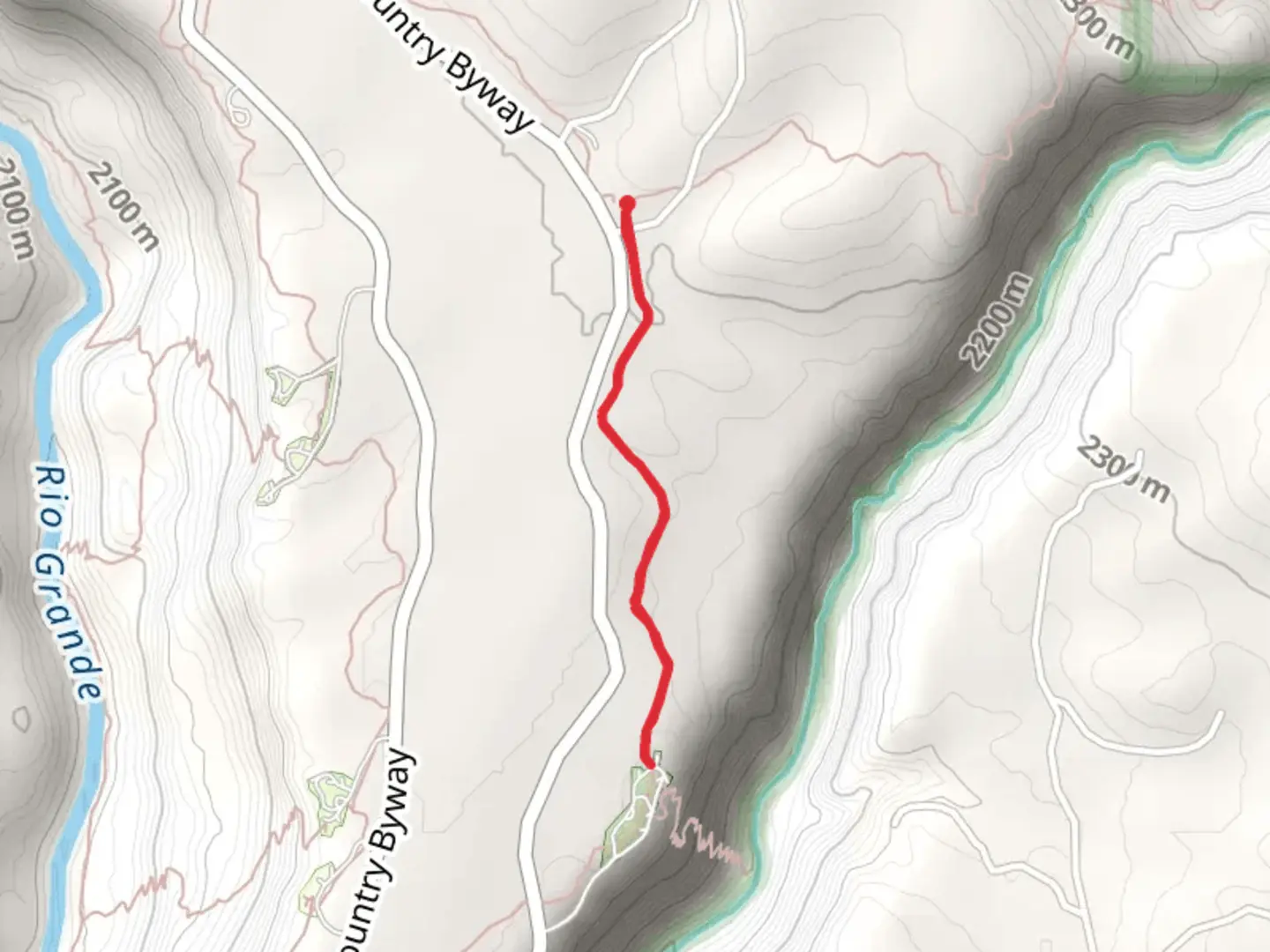 An image depicting the trail Wild Rivers Visitor Centre to El Aguaje Campground and its surrounding area.