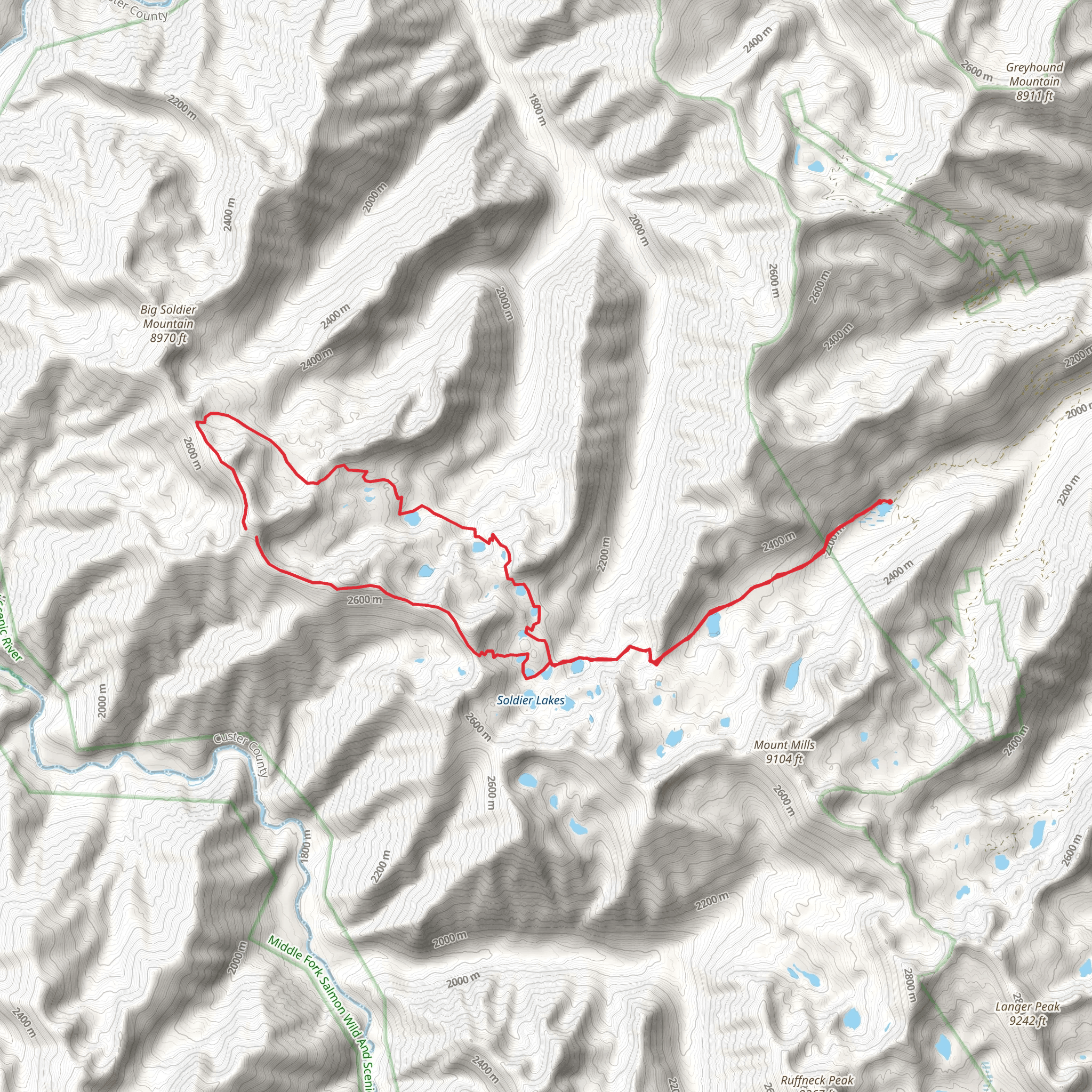 Soldier Lakes - Patrol Ridge Loop mobile static map