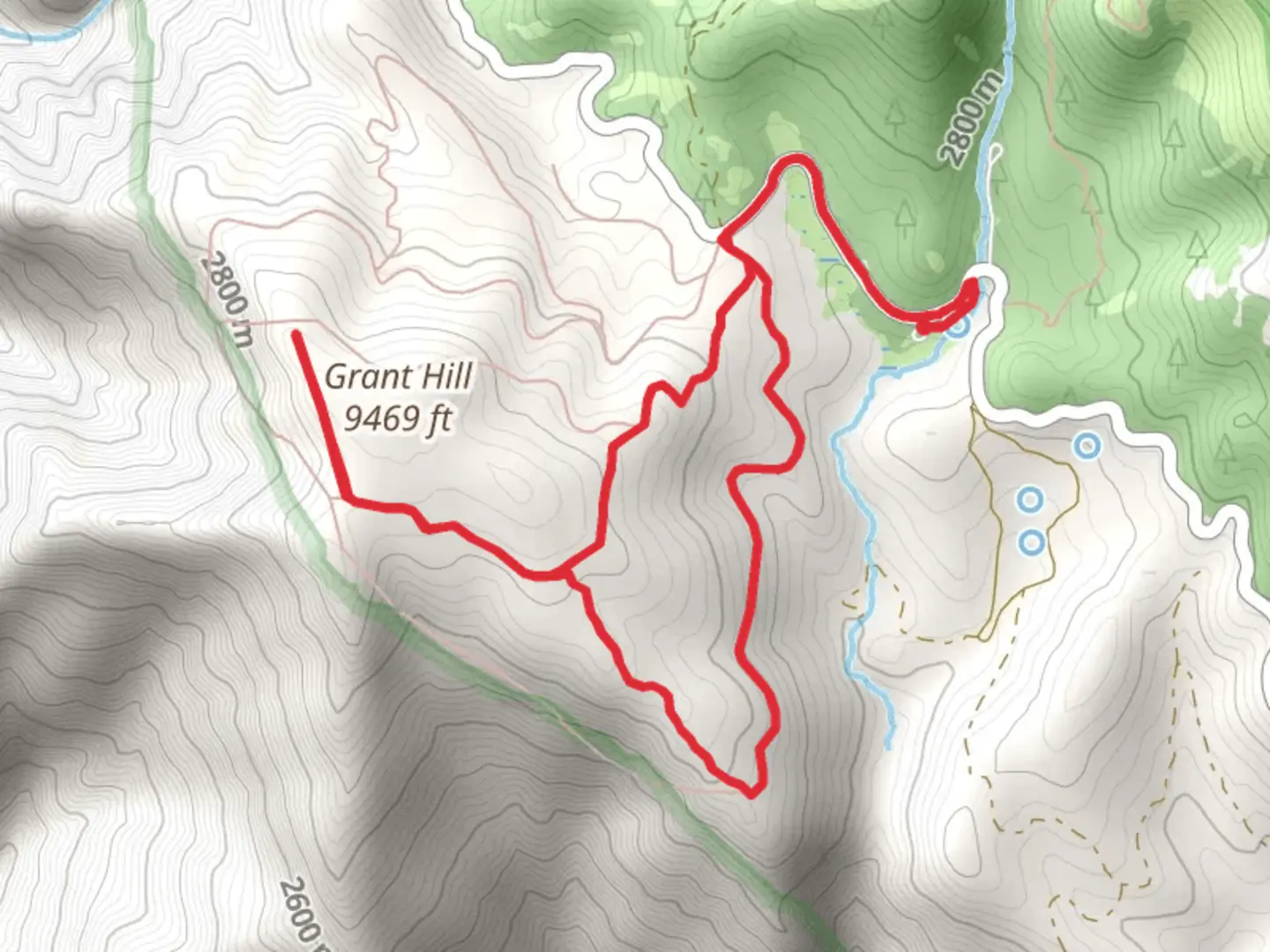 An image depicting the trail West Swift and Grant Hill Loop Trail and its surrounding area.