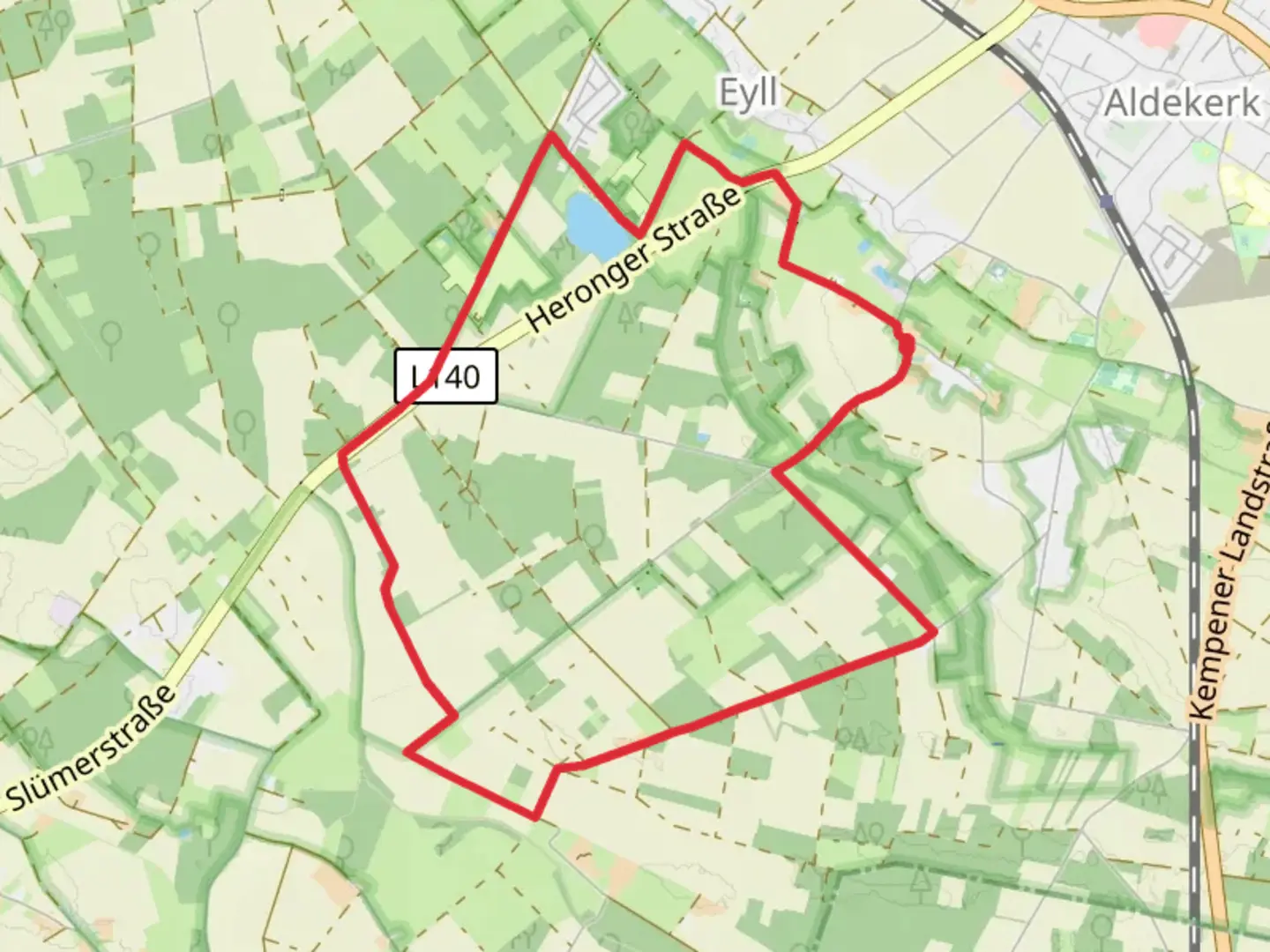 An image depicting the trail Etller See via Kuhdyk and its surrounding area.