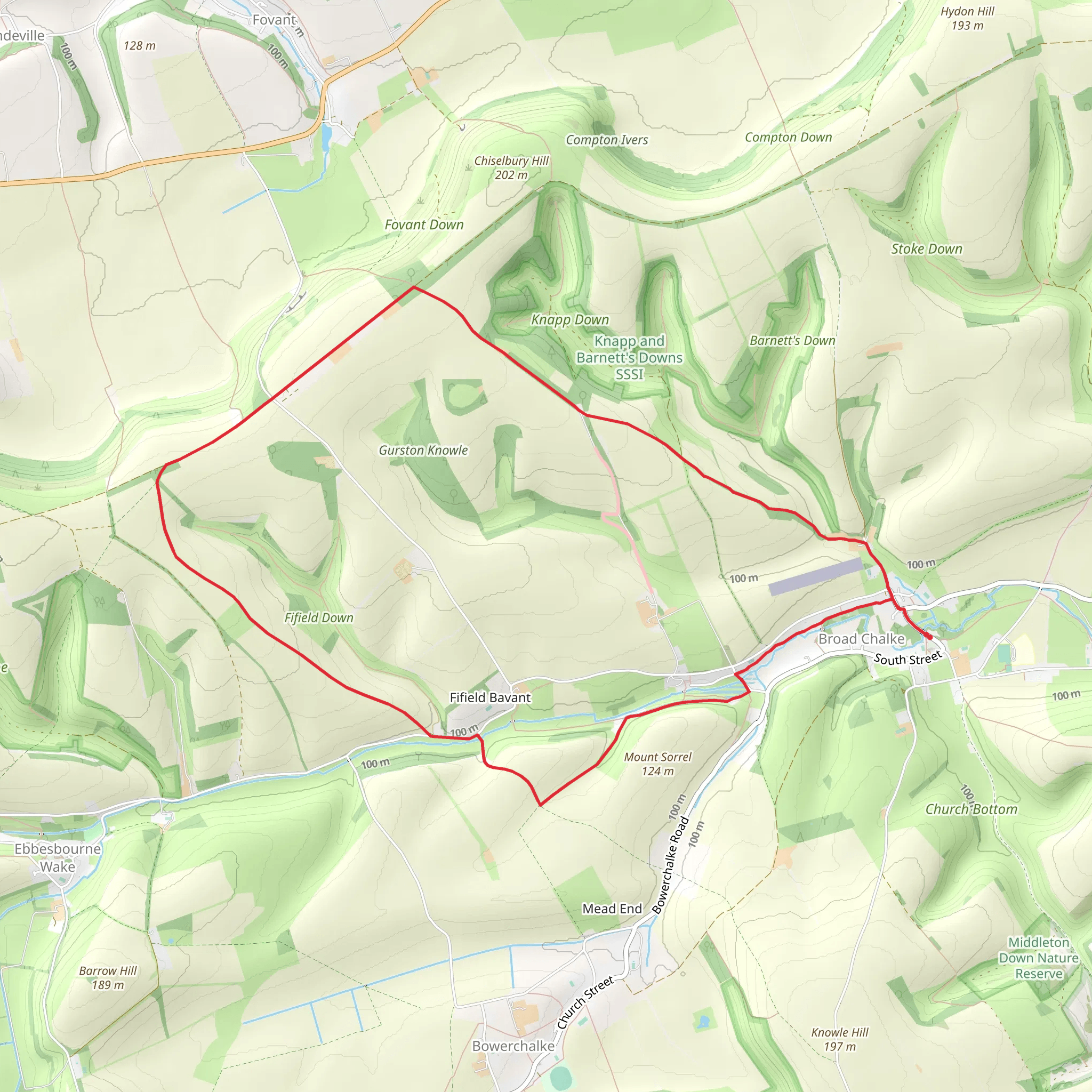 Broad Chalke Loop mobile static map