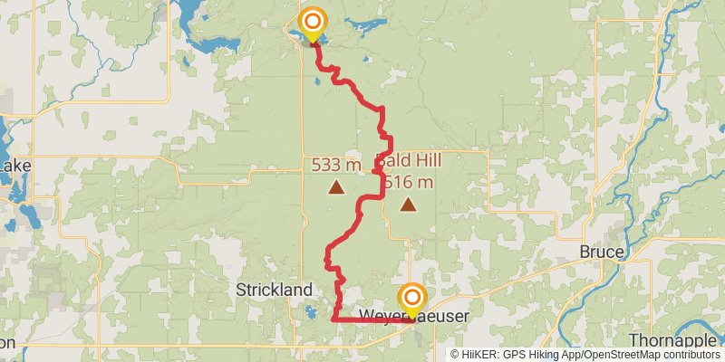 Ice Age National Scenic Trail stage 10 Map