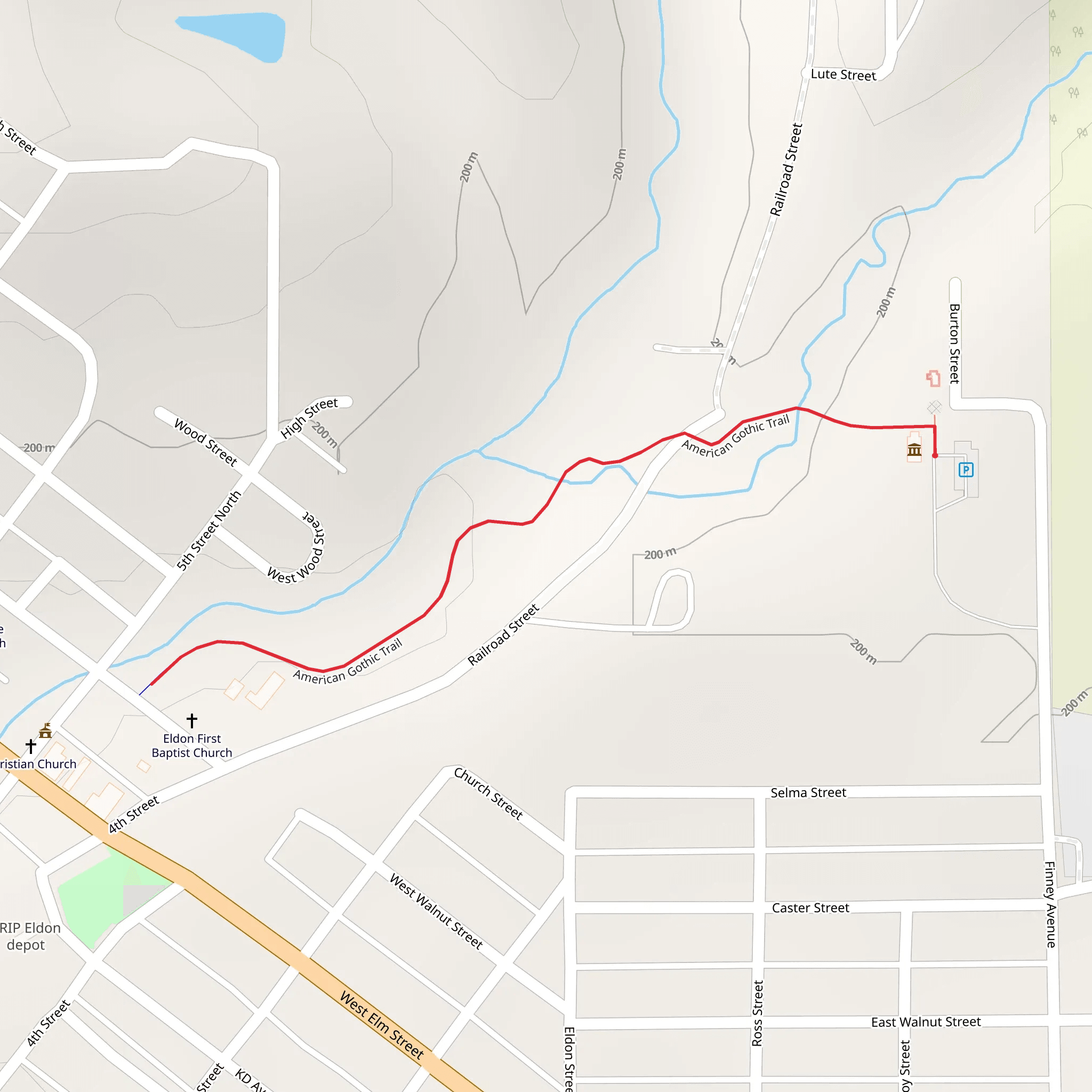 American Gothic Trail mobile static map