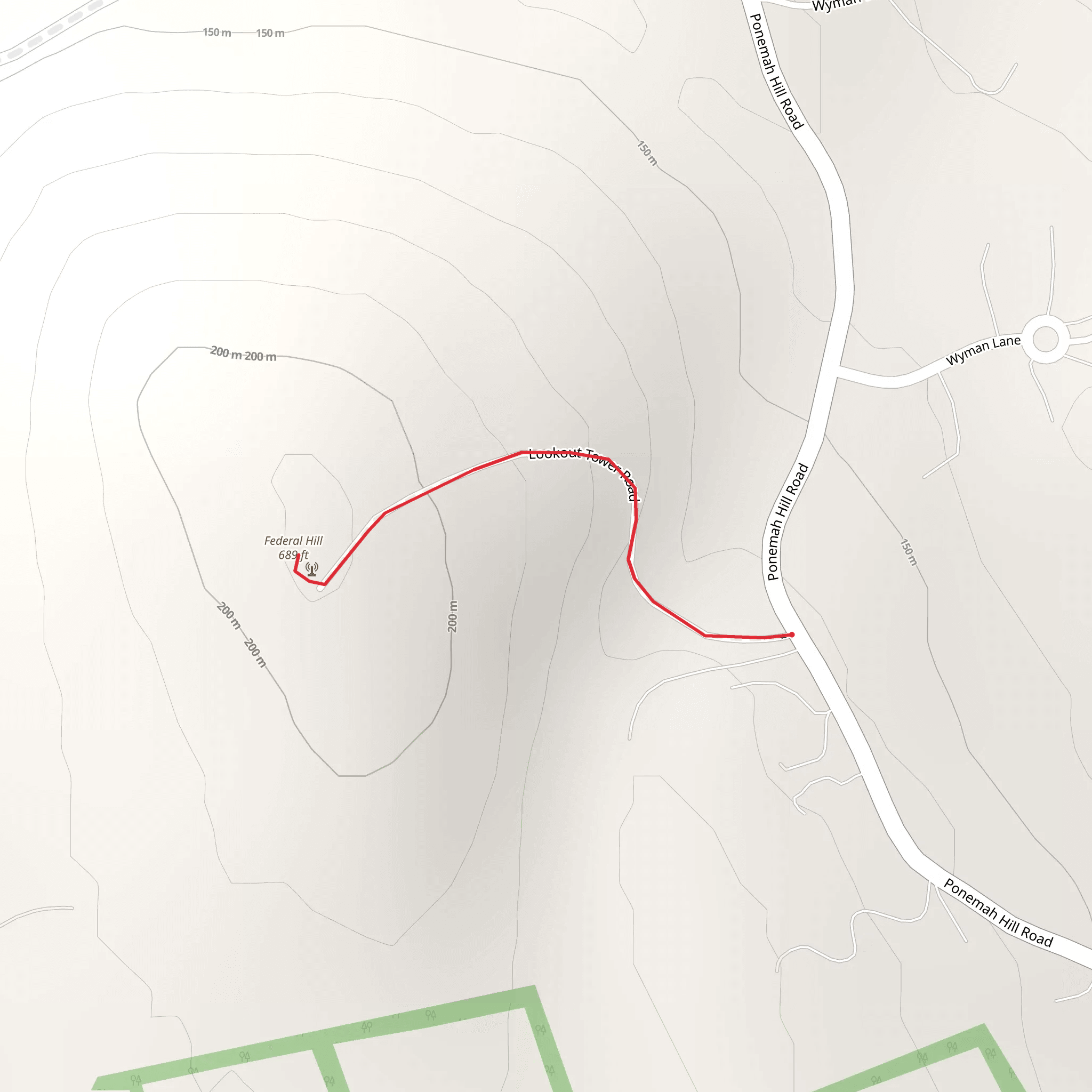 Federal Hill Trail mobile static map