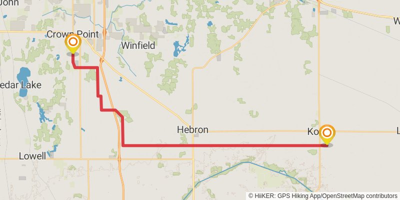 American Discovery Trail - North stage 12 Map
