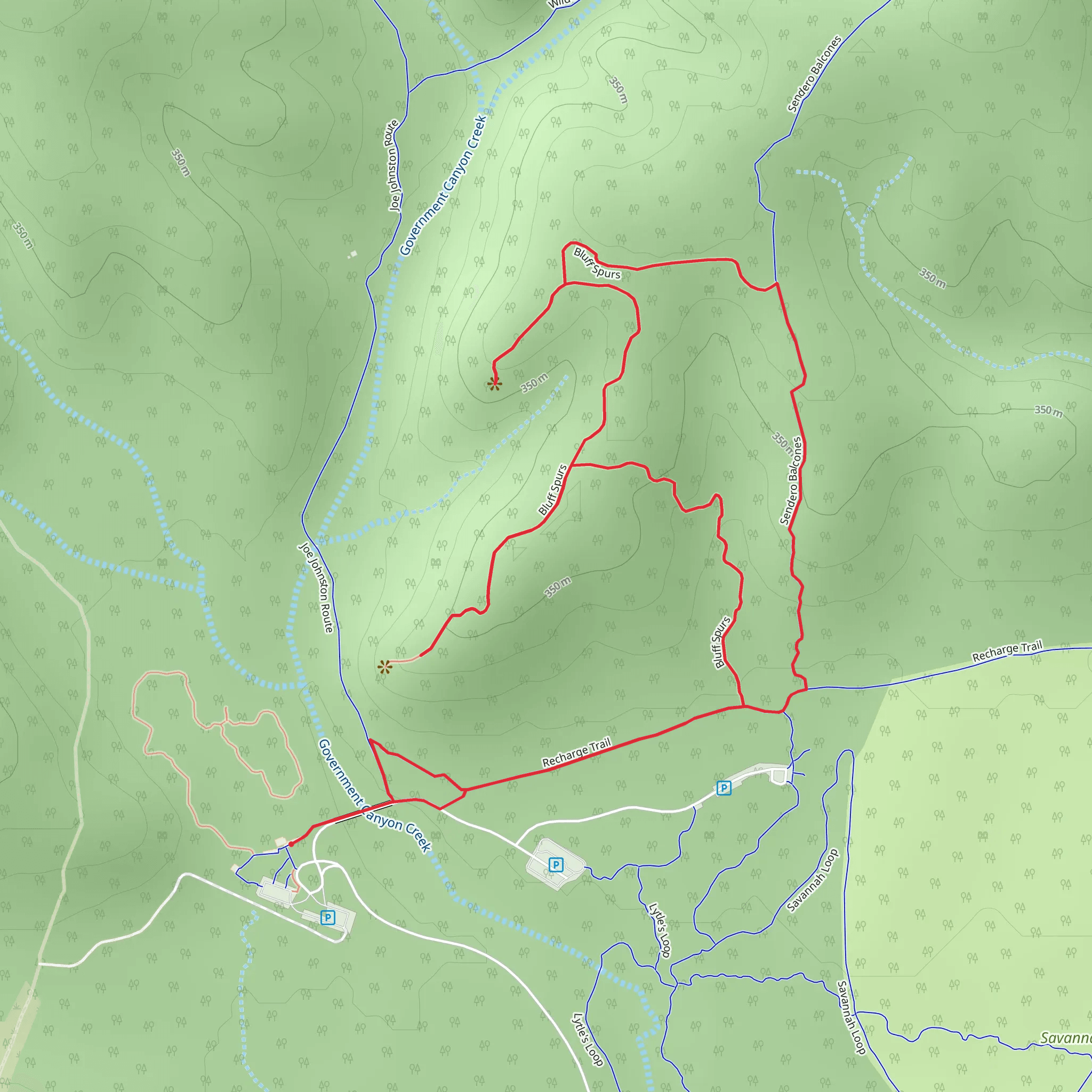 Bluff Spurs Loop mobile static map