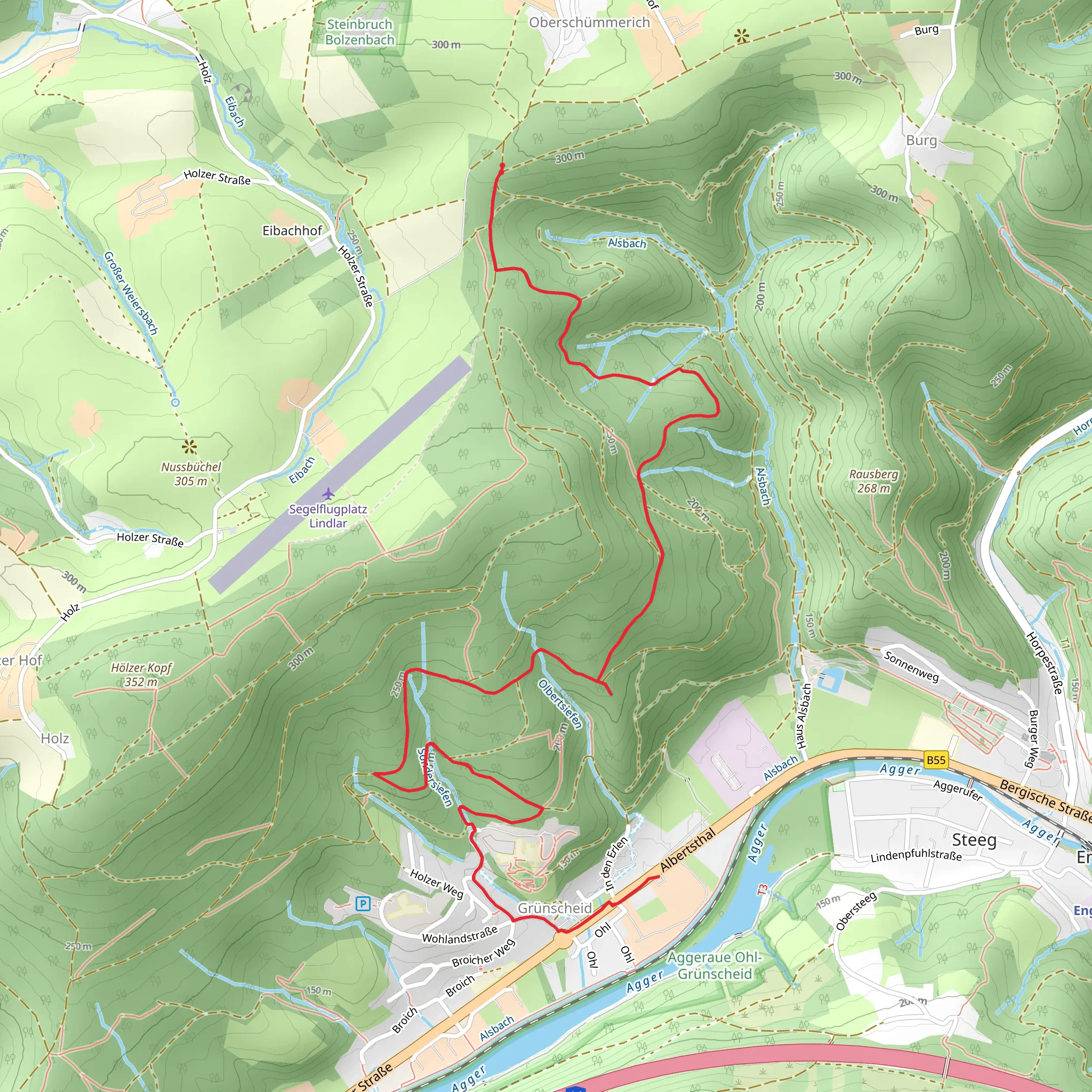 Oberschuemmerich to Grunscheid mobile static map