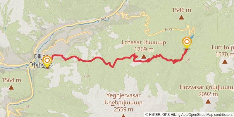 Transcaucasian Trail - Armenia stage 16 Map