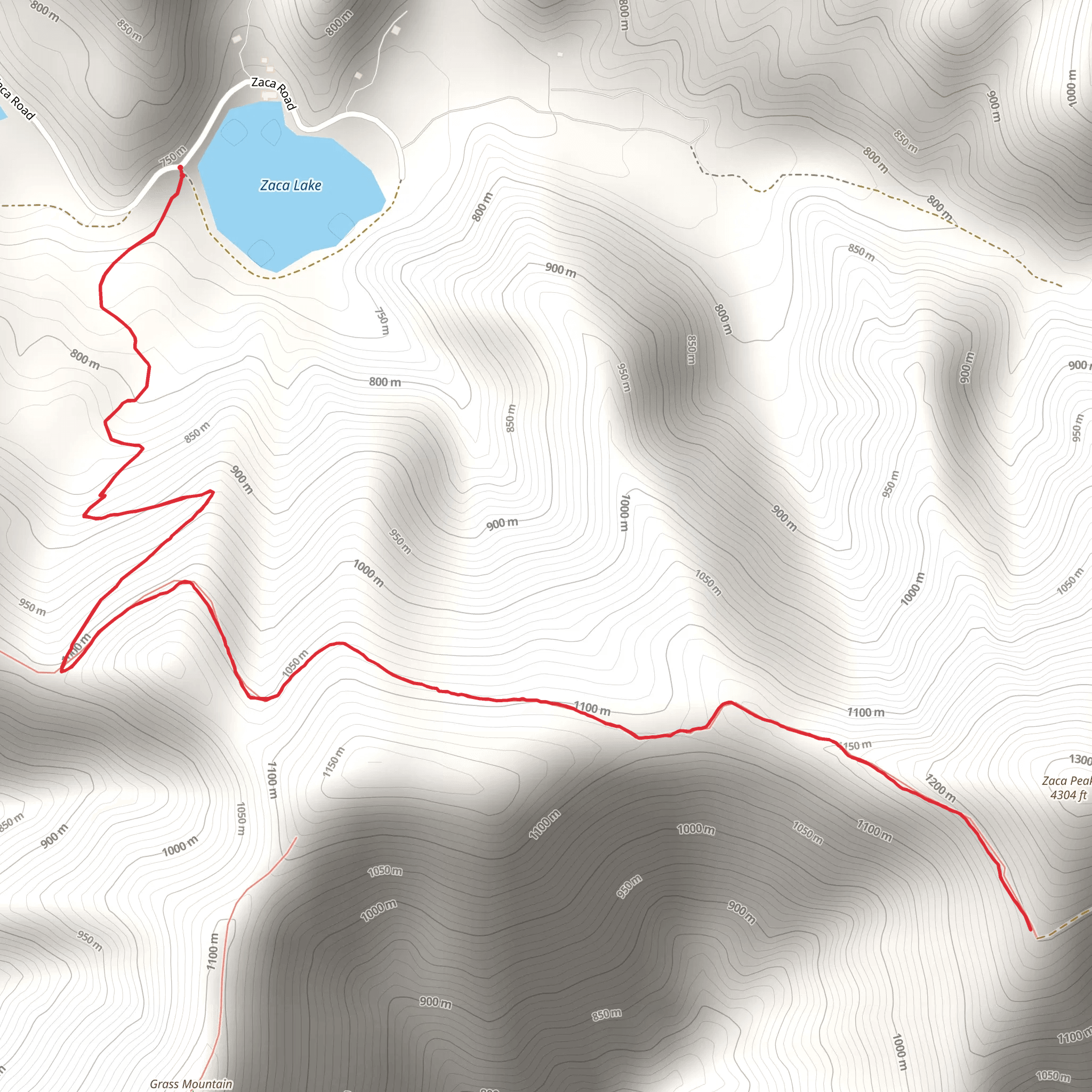Zaca Peak Trail mobile static map
