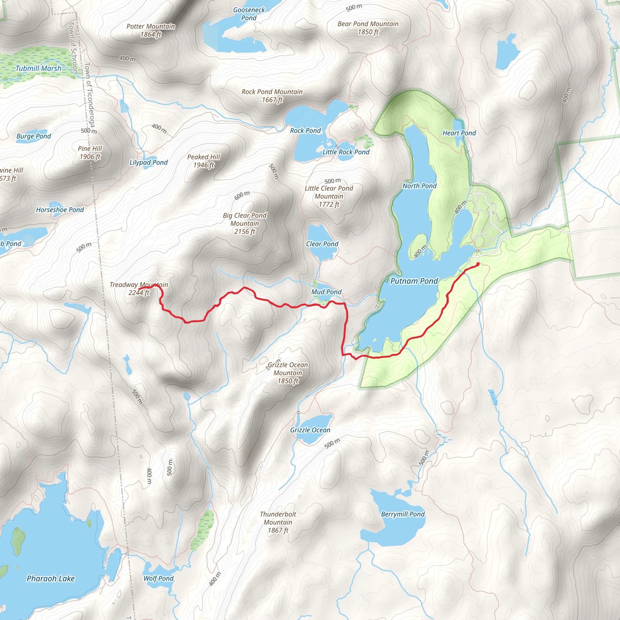 Treadway Mountain from Putts Pond Road mobile static map
