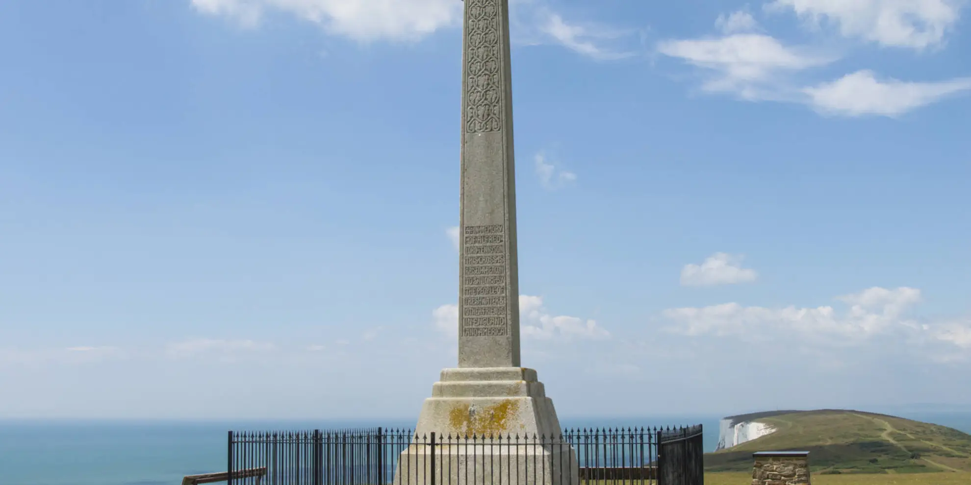 An image depicting the trail The Needles and Tennyson's Monument from Nodewell Farm and its surrounding area.