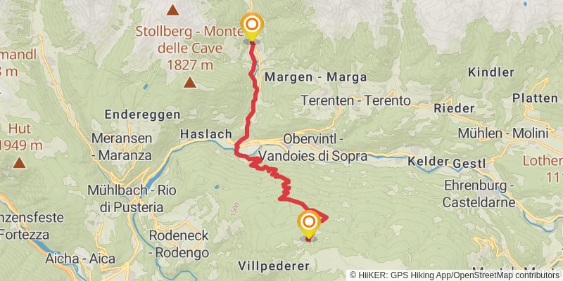 Dream Path - Traumpfad - Munich to Venice stage 16 Map