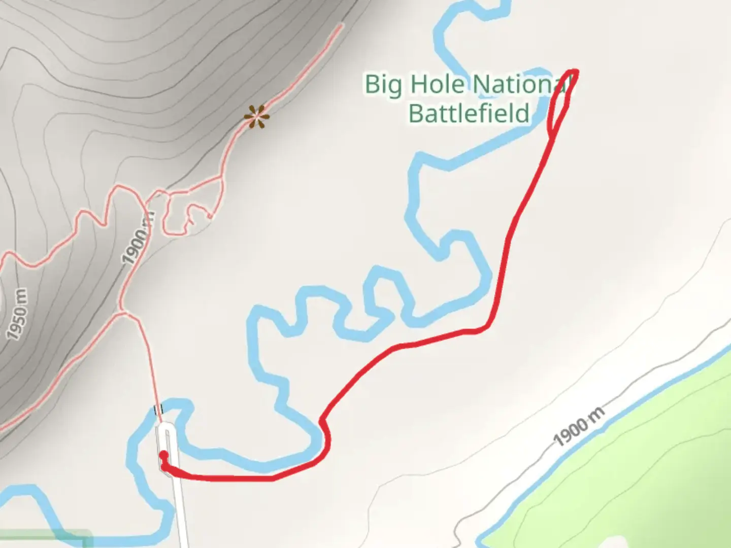 An image depicting the trail Nez Perce Camp Trail and its surrounding area.