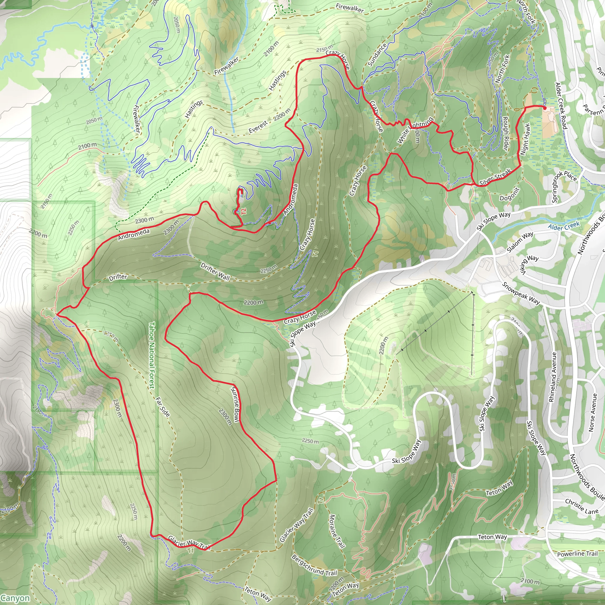 Hawk's Peak and Donner Lake Rim Trail mobile static map