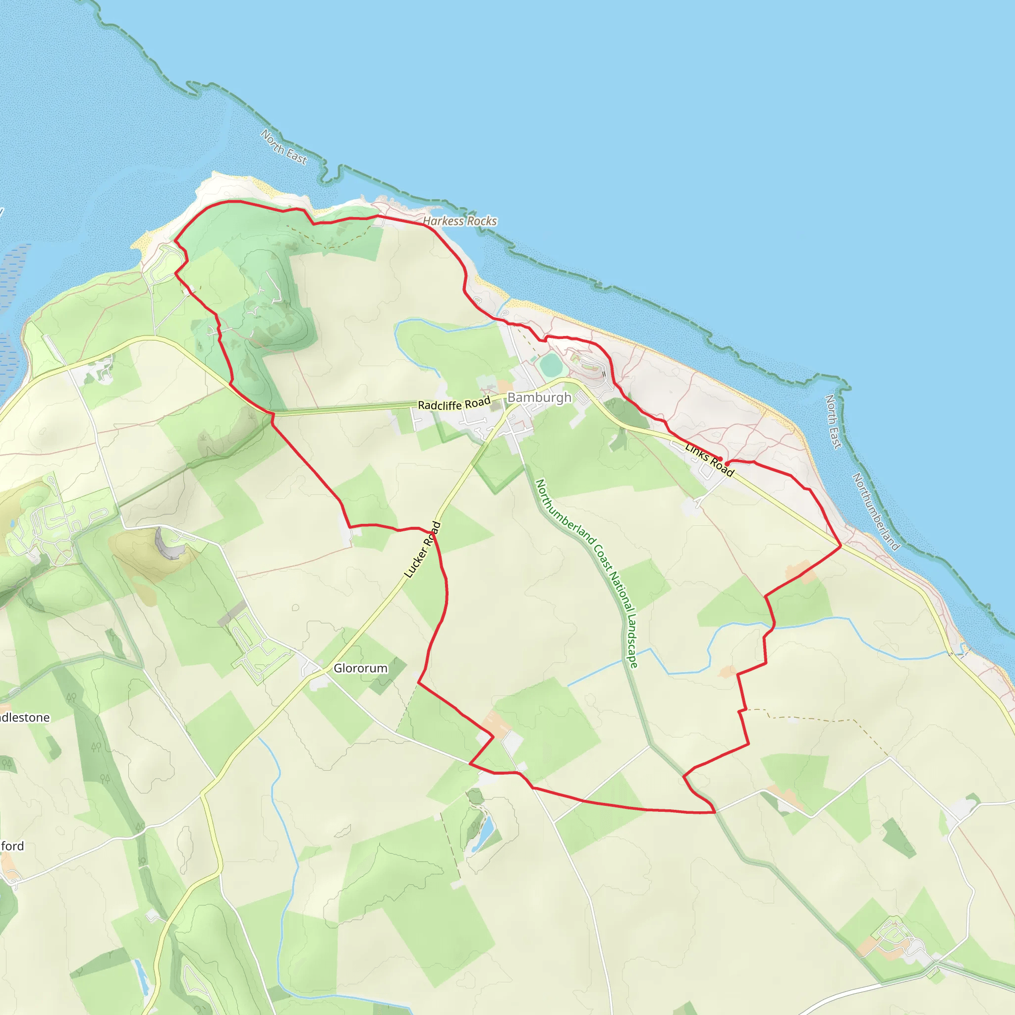 Bamburgh Castle Circular mobile static map