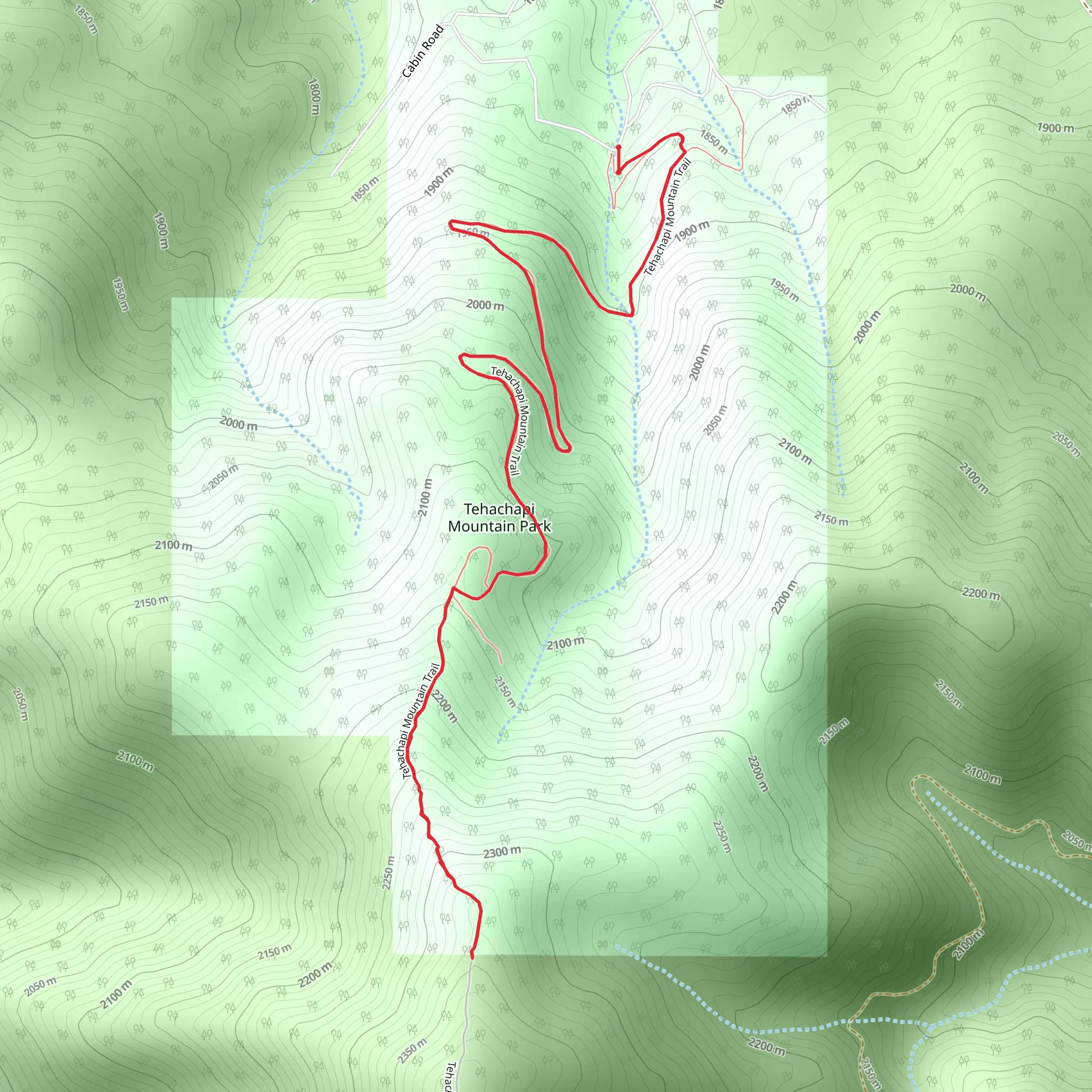 Tehachapi Mountain Trail mobile static map