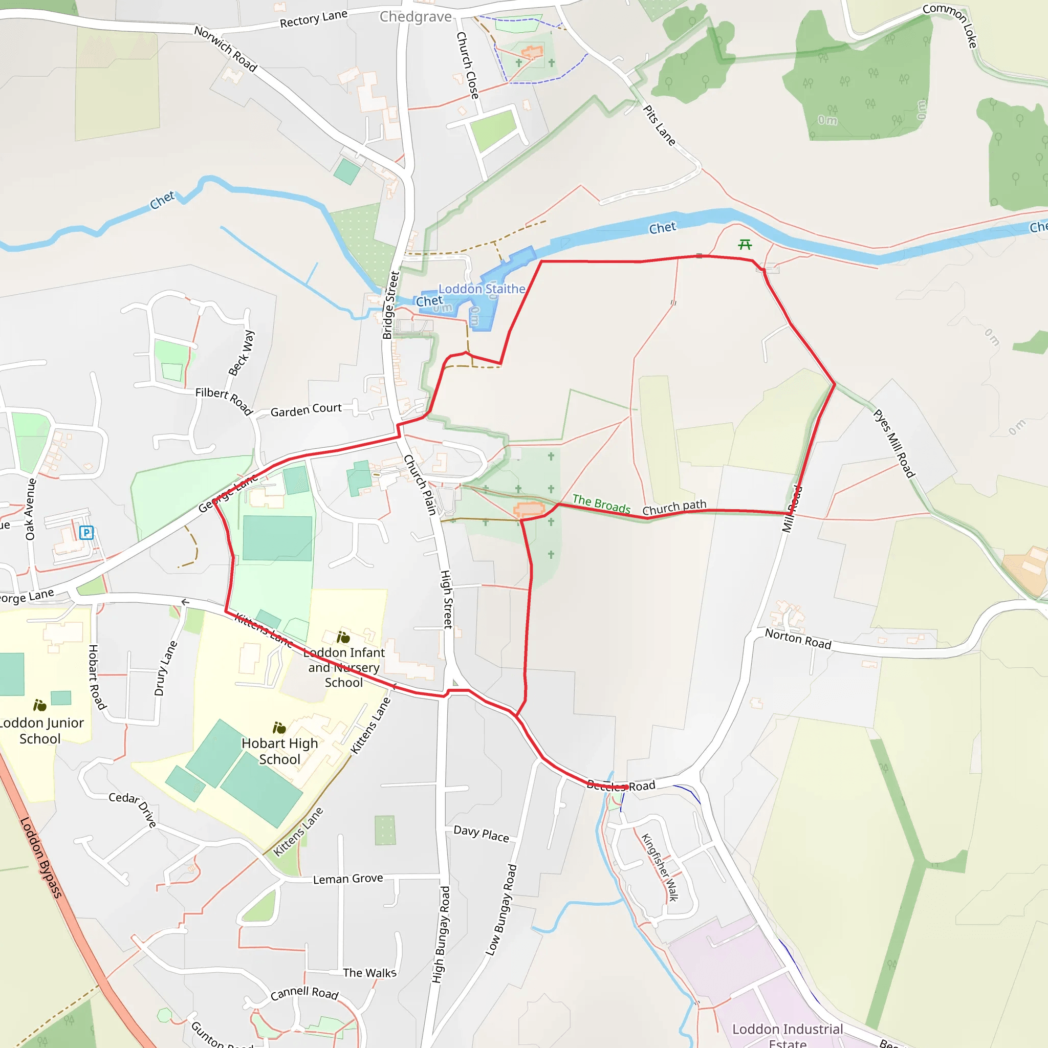 Loddon Circular Walk mobile static map