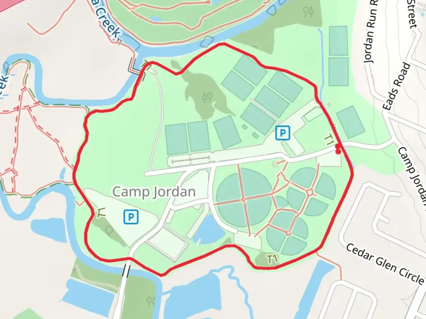 An image depicting the trail Jo Lawrence Memorial Garden Loop and its surrounding area.