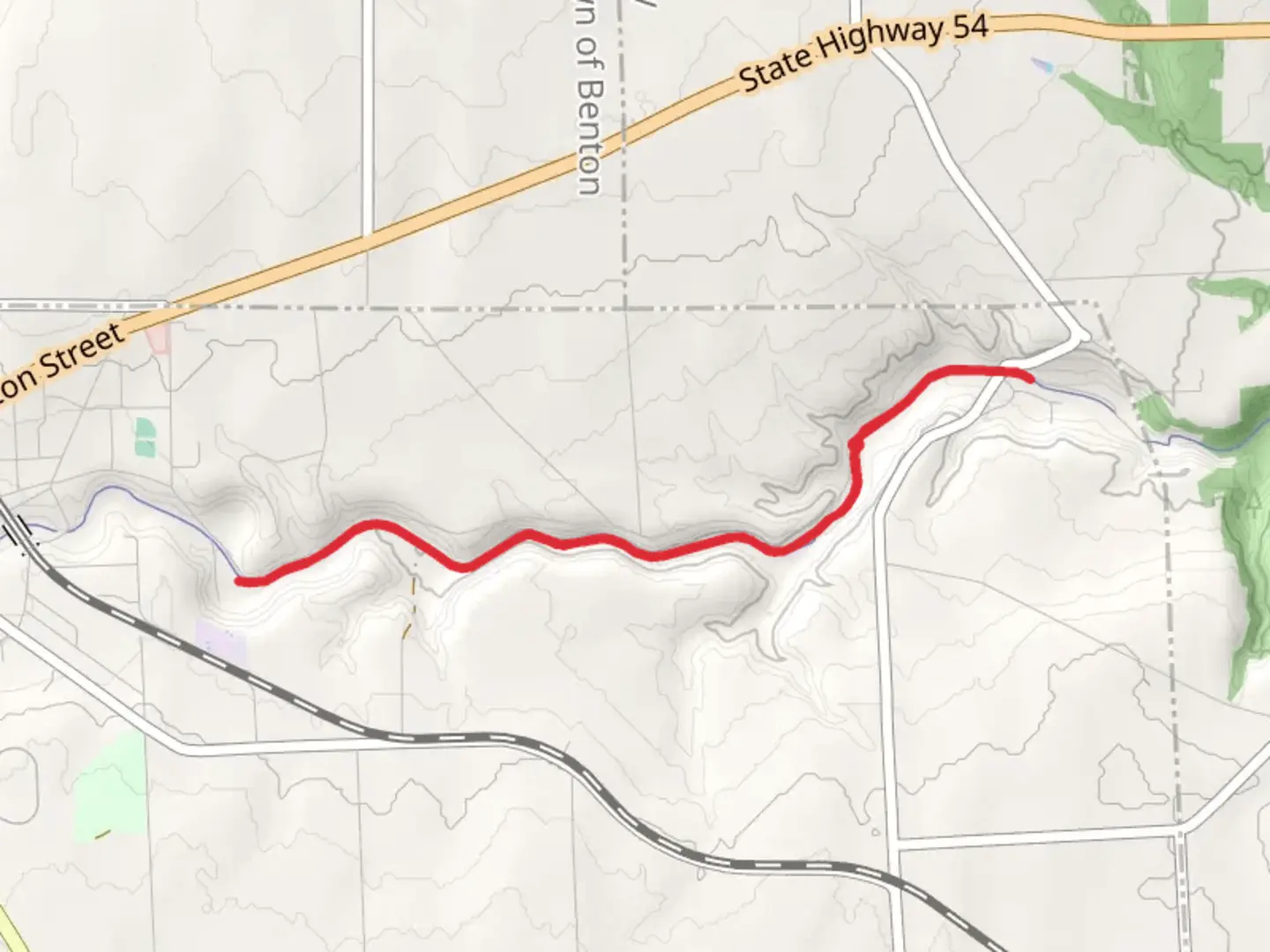 An image depicting the trail Keuka Lake Outlet Creek and its surrounding area.