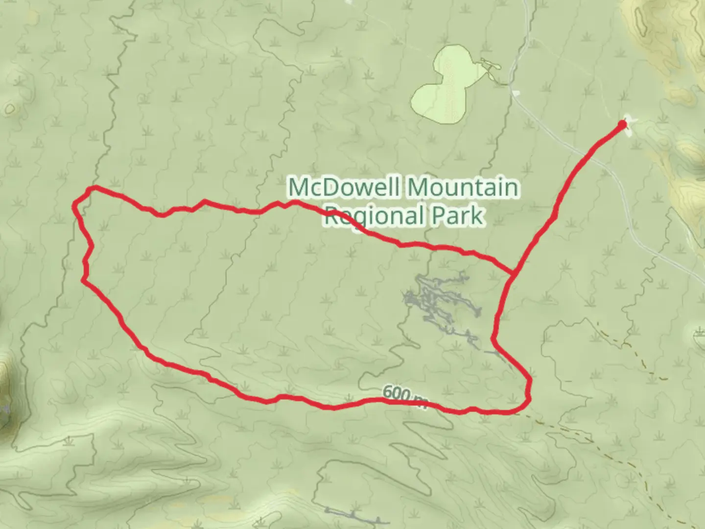 An image depicting the trail Maricopa and Tonto Tank Loop Trail and its surrounding area.