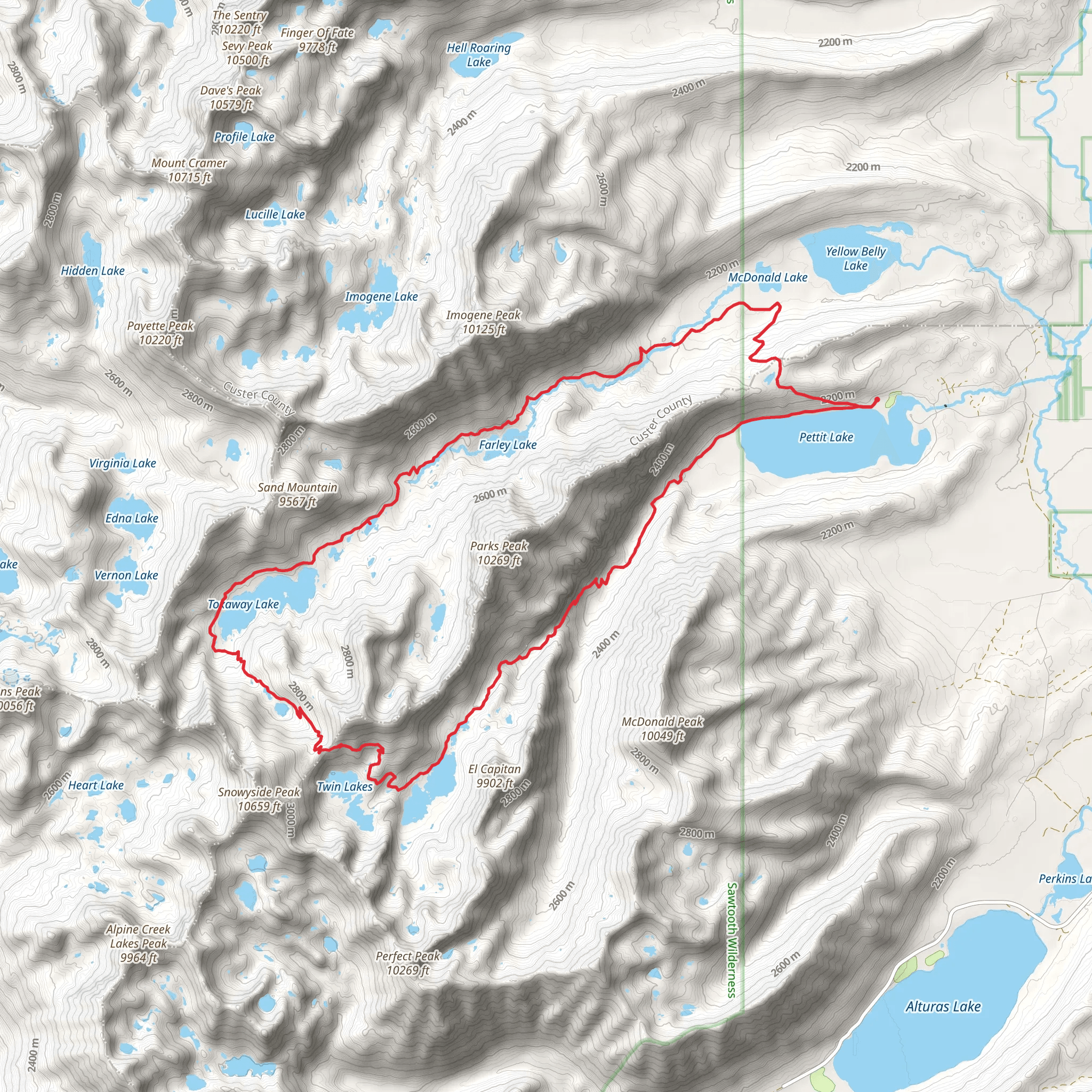 Pettit Creek and Yellowbelly Loop Trail mobile static map