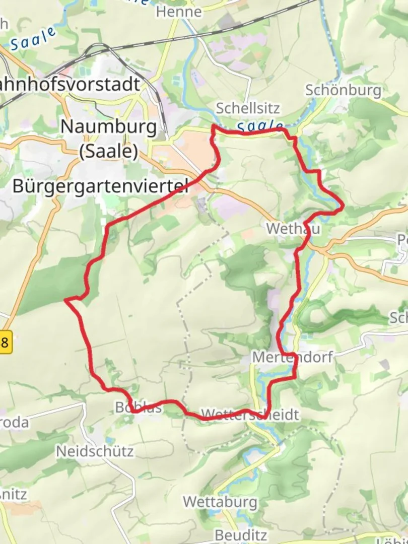 An image depicting the trail Schellsitz and Boblas Loop and its surrounding area.