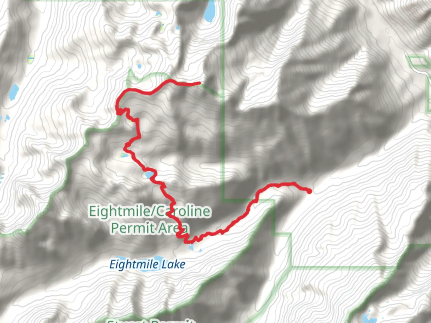 An image depicting the trail Cashmere Mountain via Eightmile Lake Trail and its surrounding area.