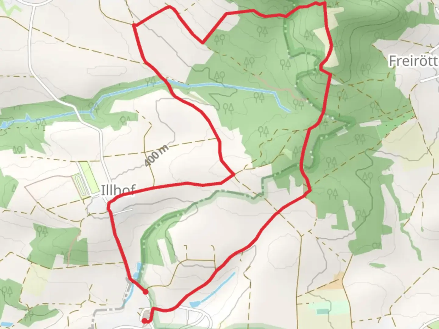 An image depicting the trail Rundweg Ebach Lillinghof and Blaupunkt Loop and its surrounding area.