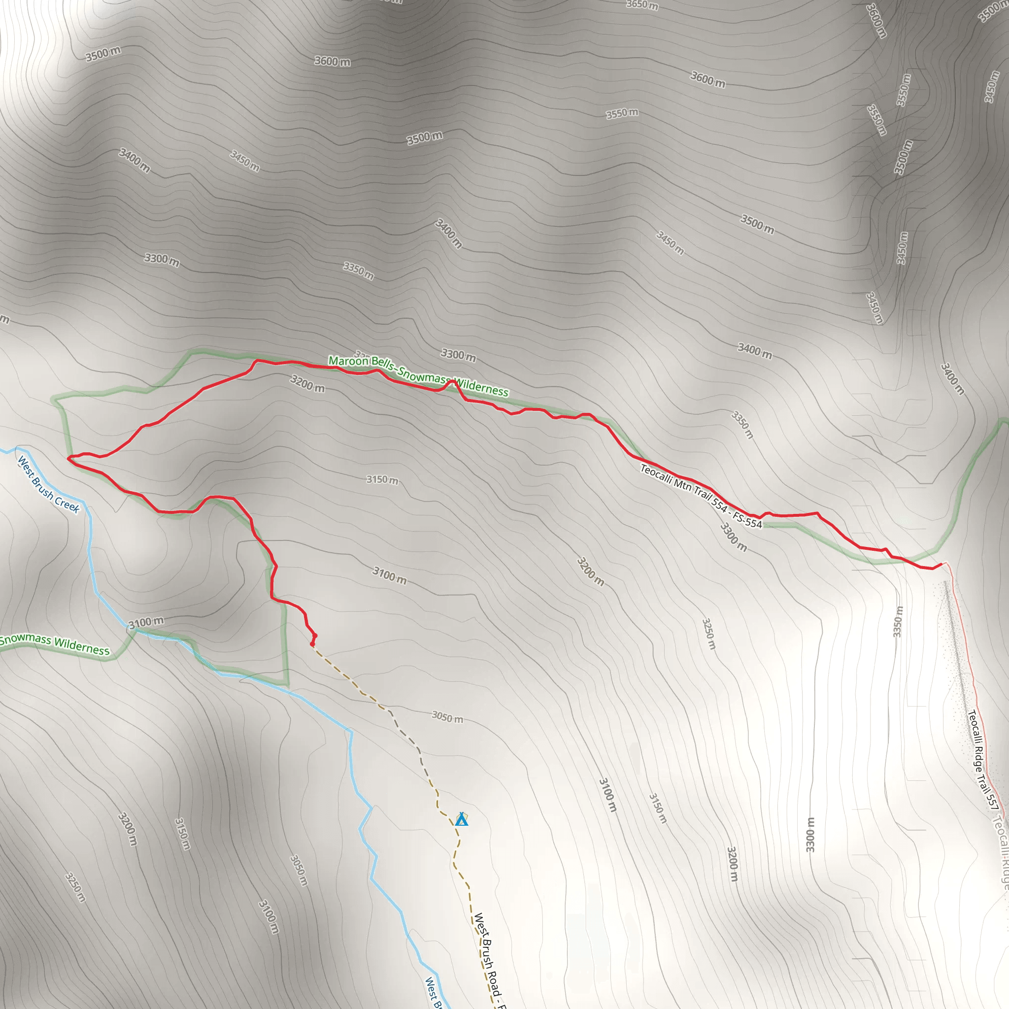 Teocalli Mountain Trail mobile static map