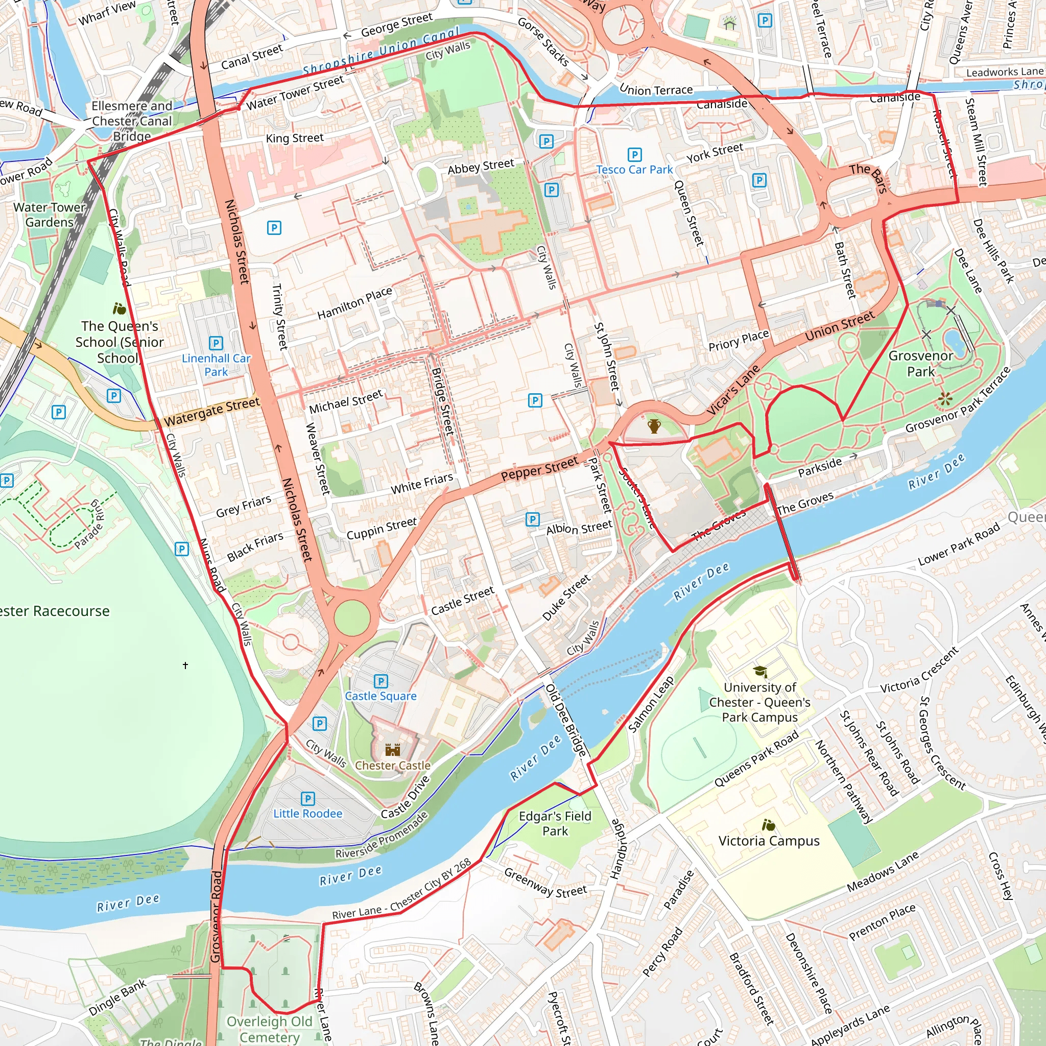 Grosvenor Park mobile static map