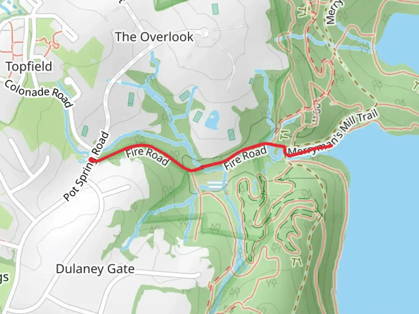 An image depicting the trail Gunpowder Falls via Fire Road and its surrounding area.