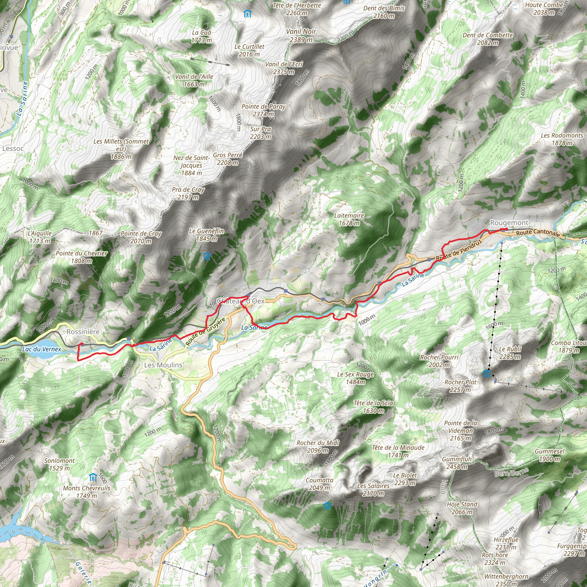 Rougemont - Rossinière Trail mobile static map