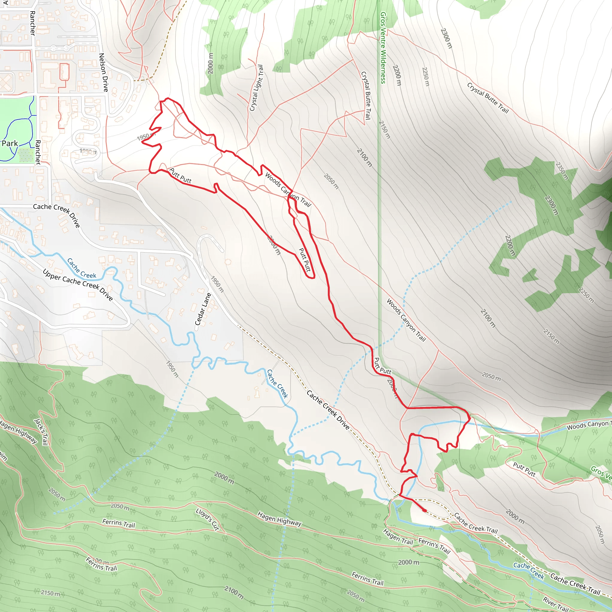 Woods Canyon Trail and Putt Putt Loop mobile static map