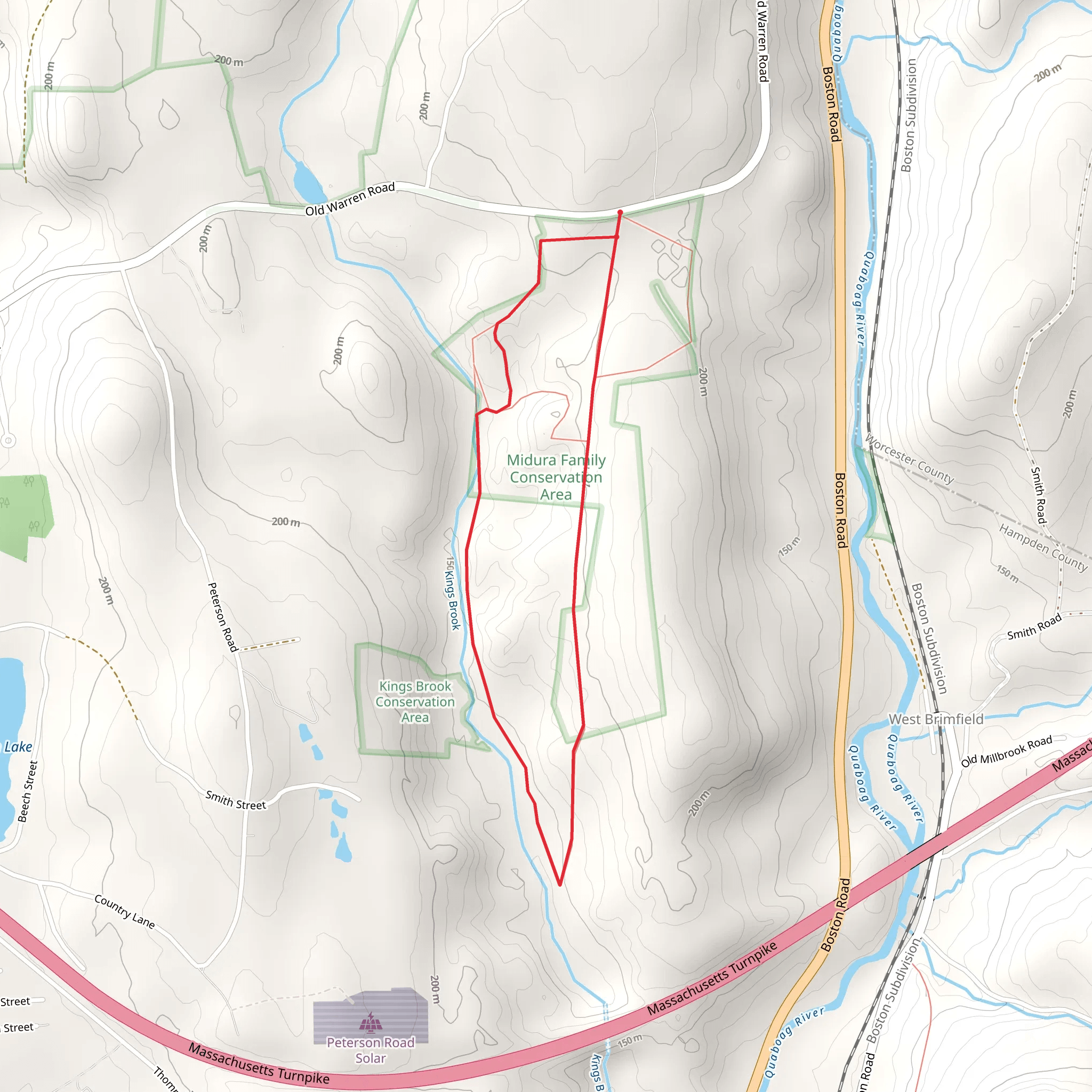 White Trail Loop from Old Warren Road mobile static map